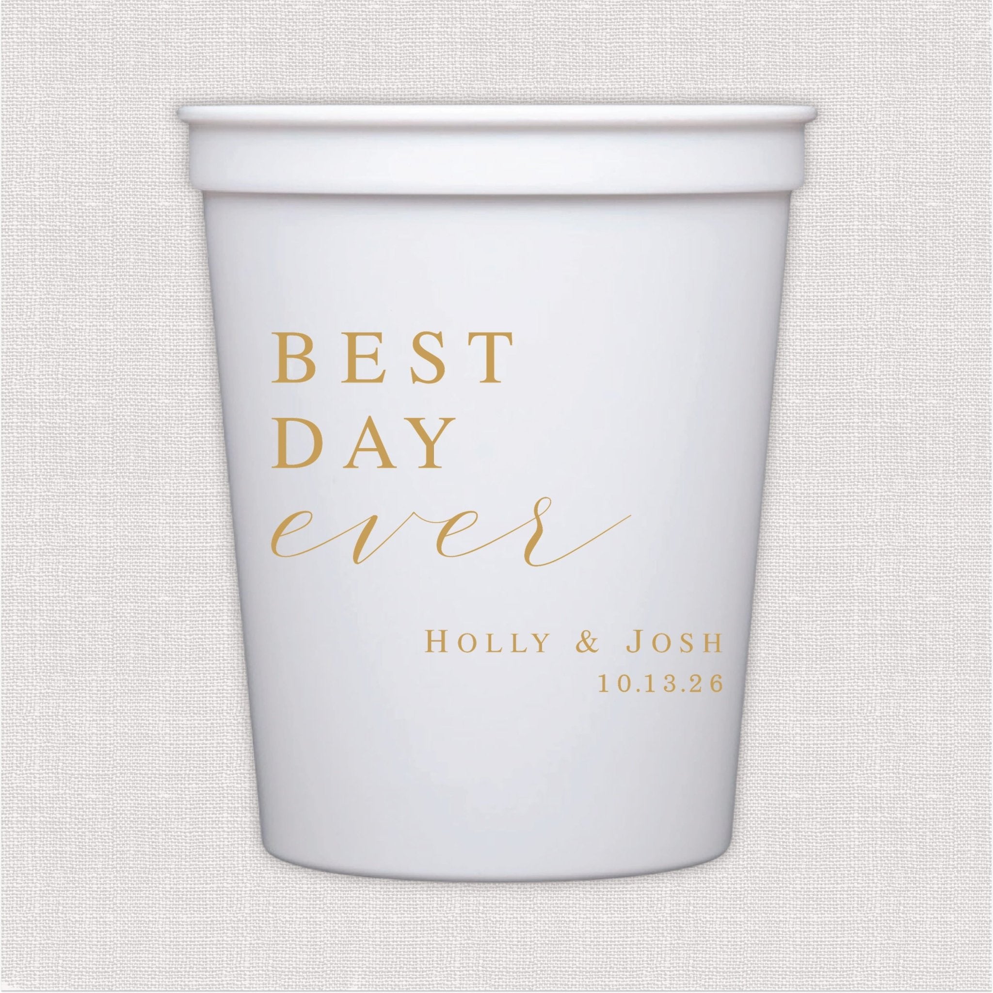 Best Day Ever Personalized Wedding Stadium Cups