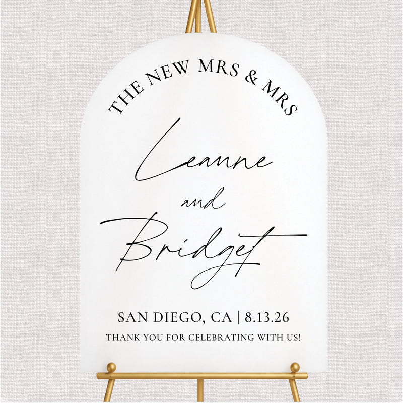 The New Mr & Mr LGBTQ Wedding Welcome Sign
