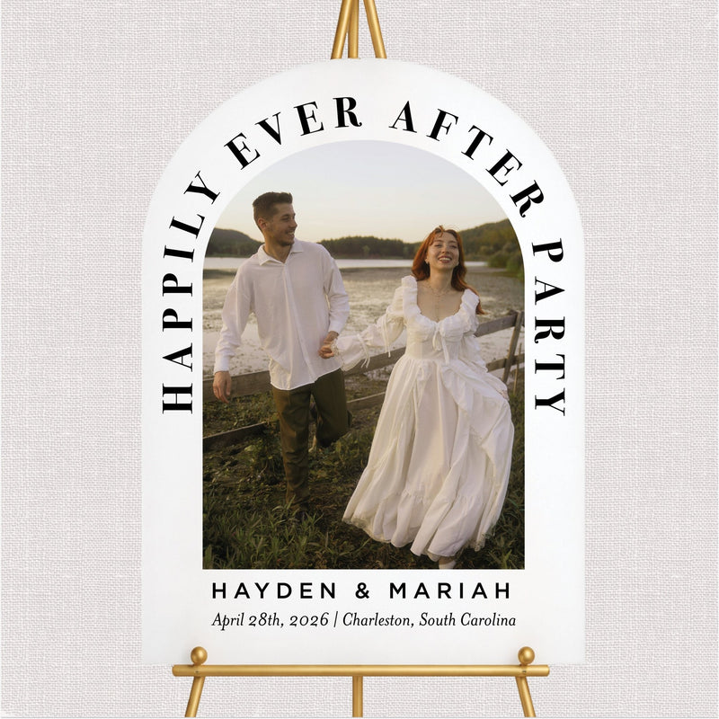 Happily Ever After Party Custom Photo Wedding Sign
