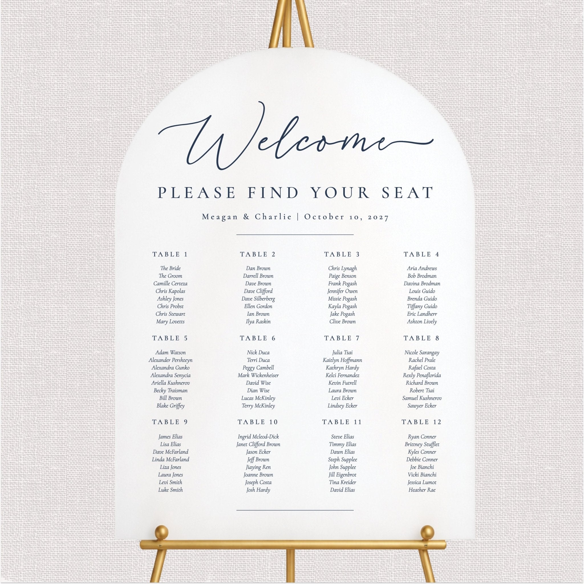 Please Find Your Seat Wedding Seating Chart