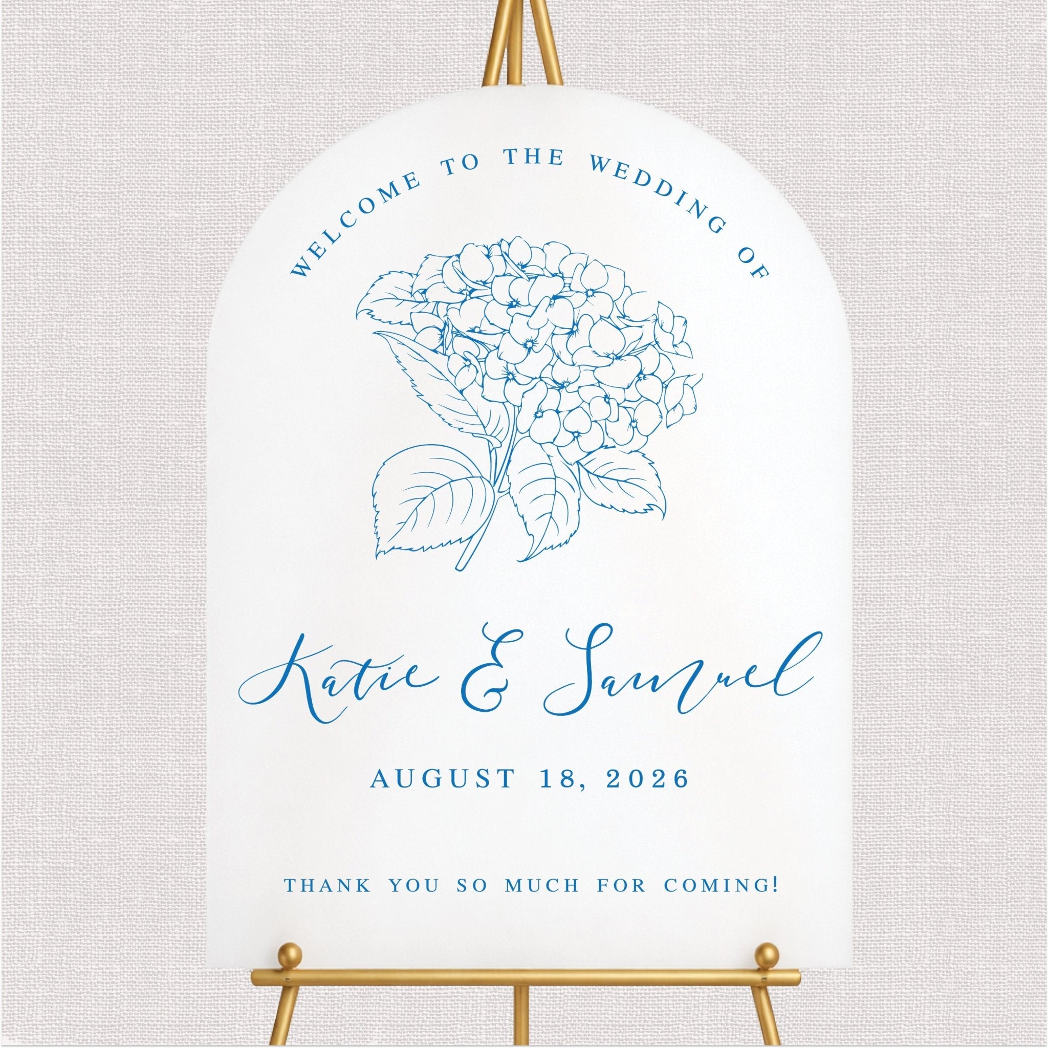Summer Hydrangea Wedding Welcome Sign