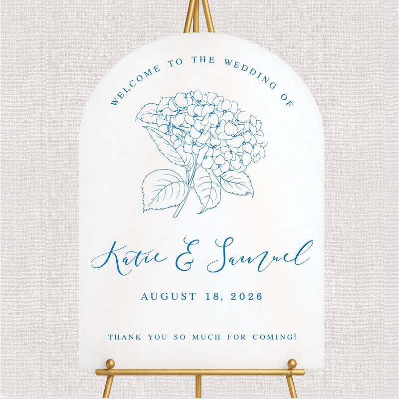 Summer Hydrangea Wedding Welcome Sign