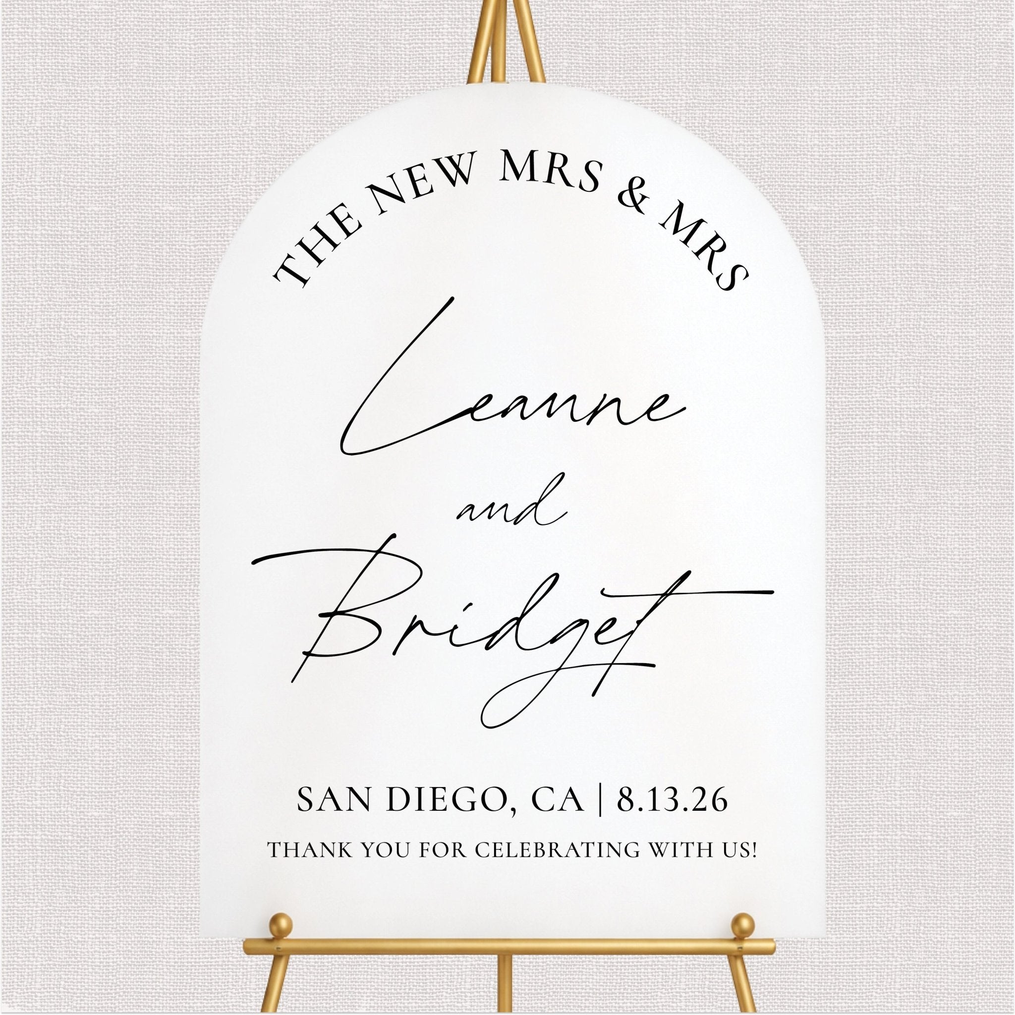 The New Mrs & Mrs LGBTQ Wedding Welcome Sign