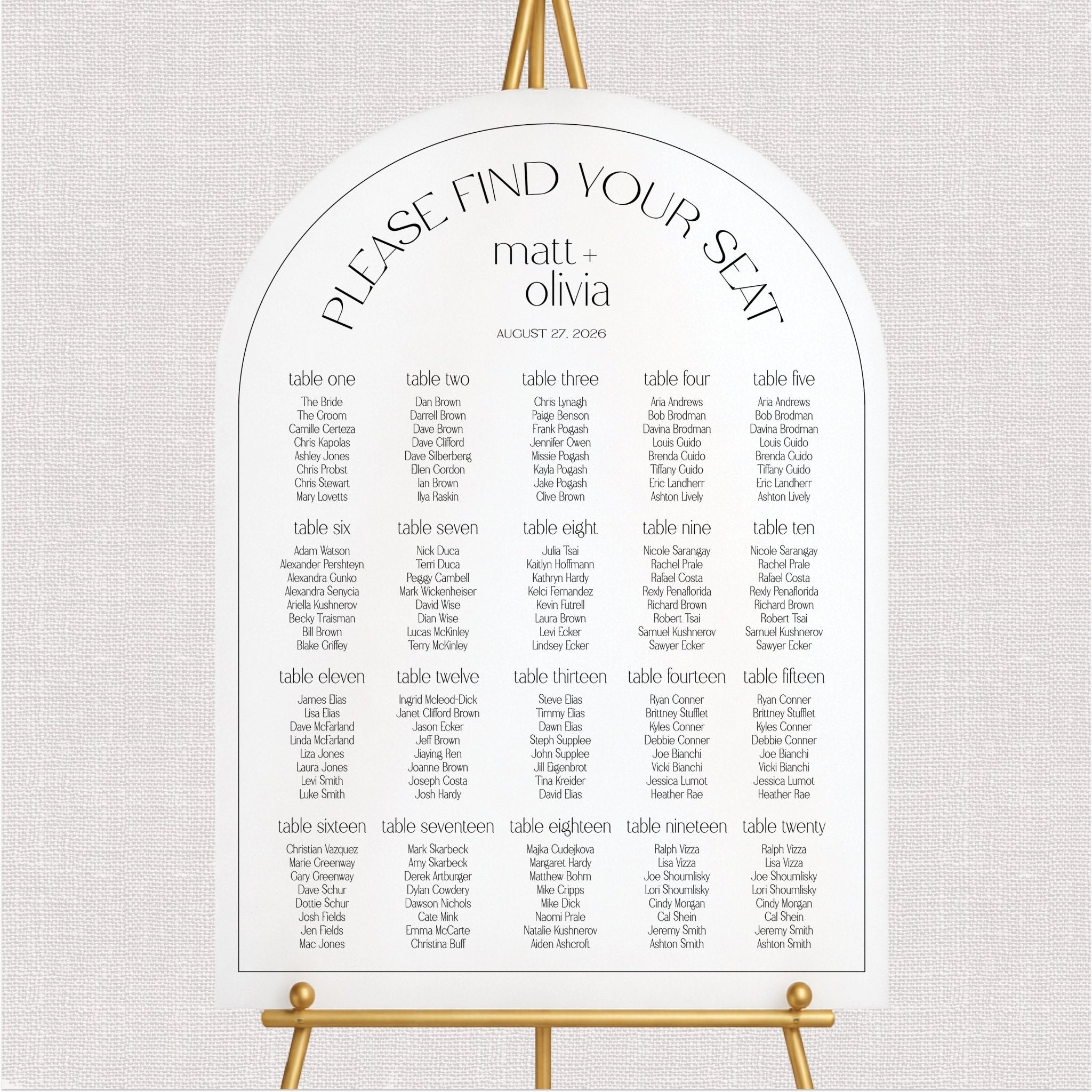 Wedding Seating Chart Sign