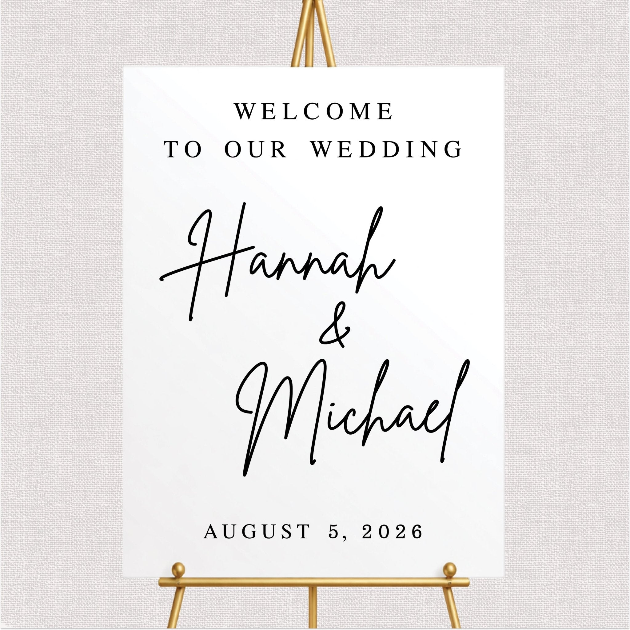 First Names Wedding Welcome Sign