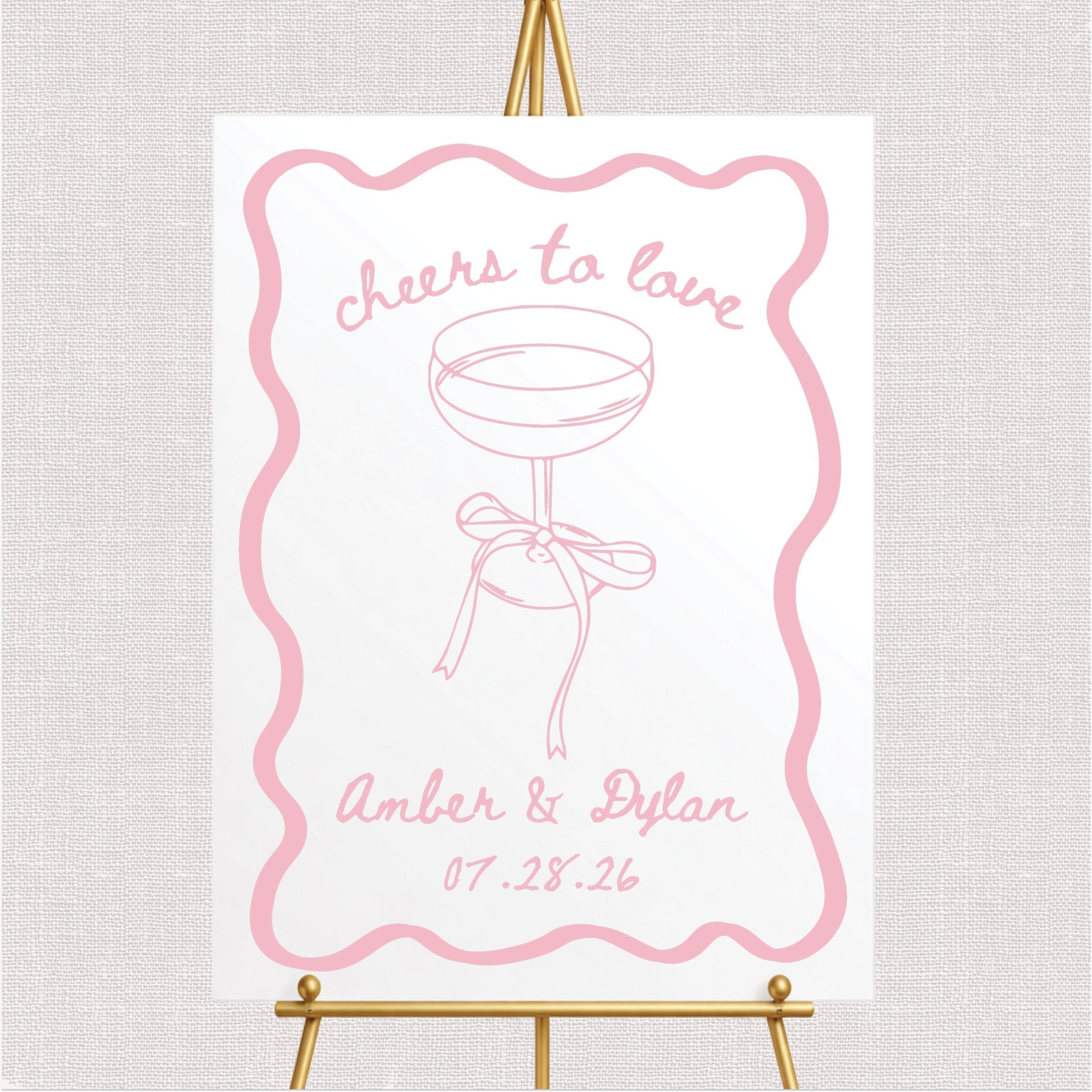 Cheers to Love Wedding Welcome Sign