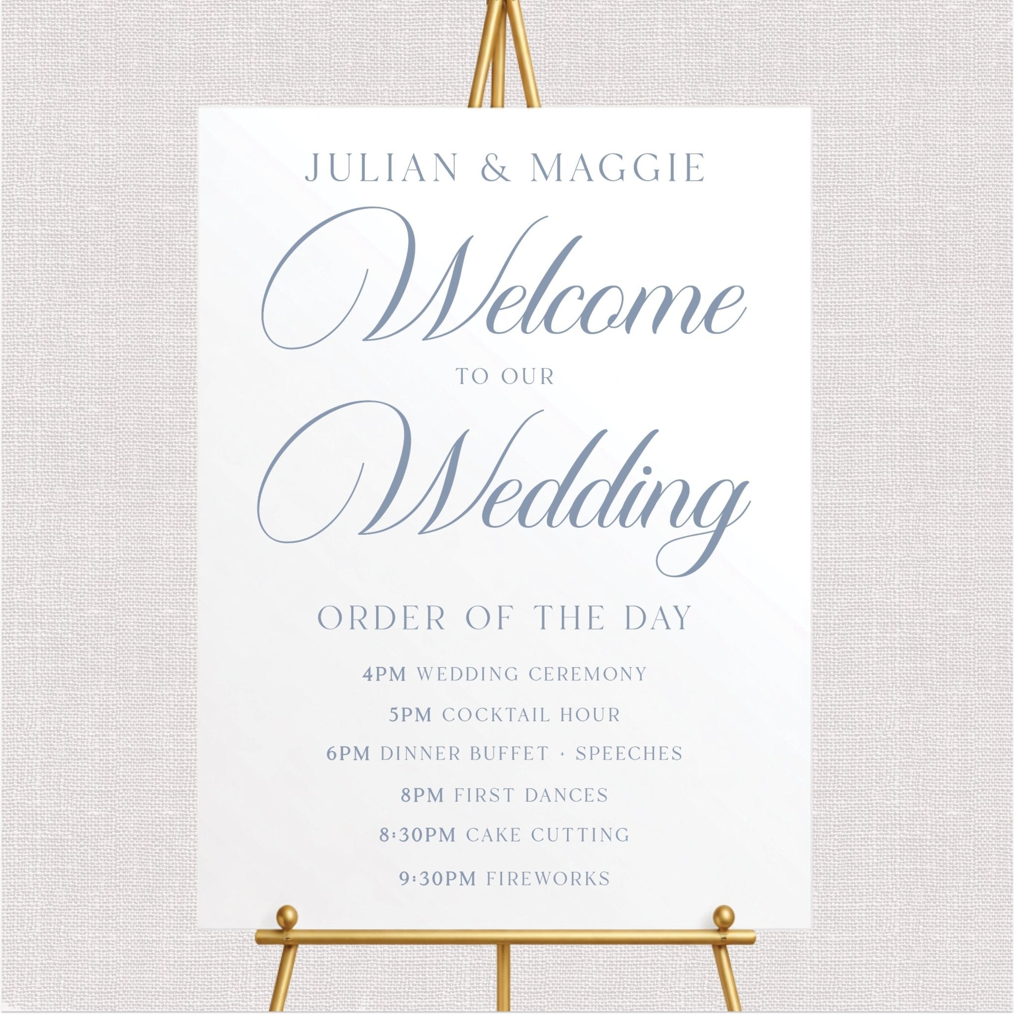 Classic Order of The Day Welcome Sign