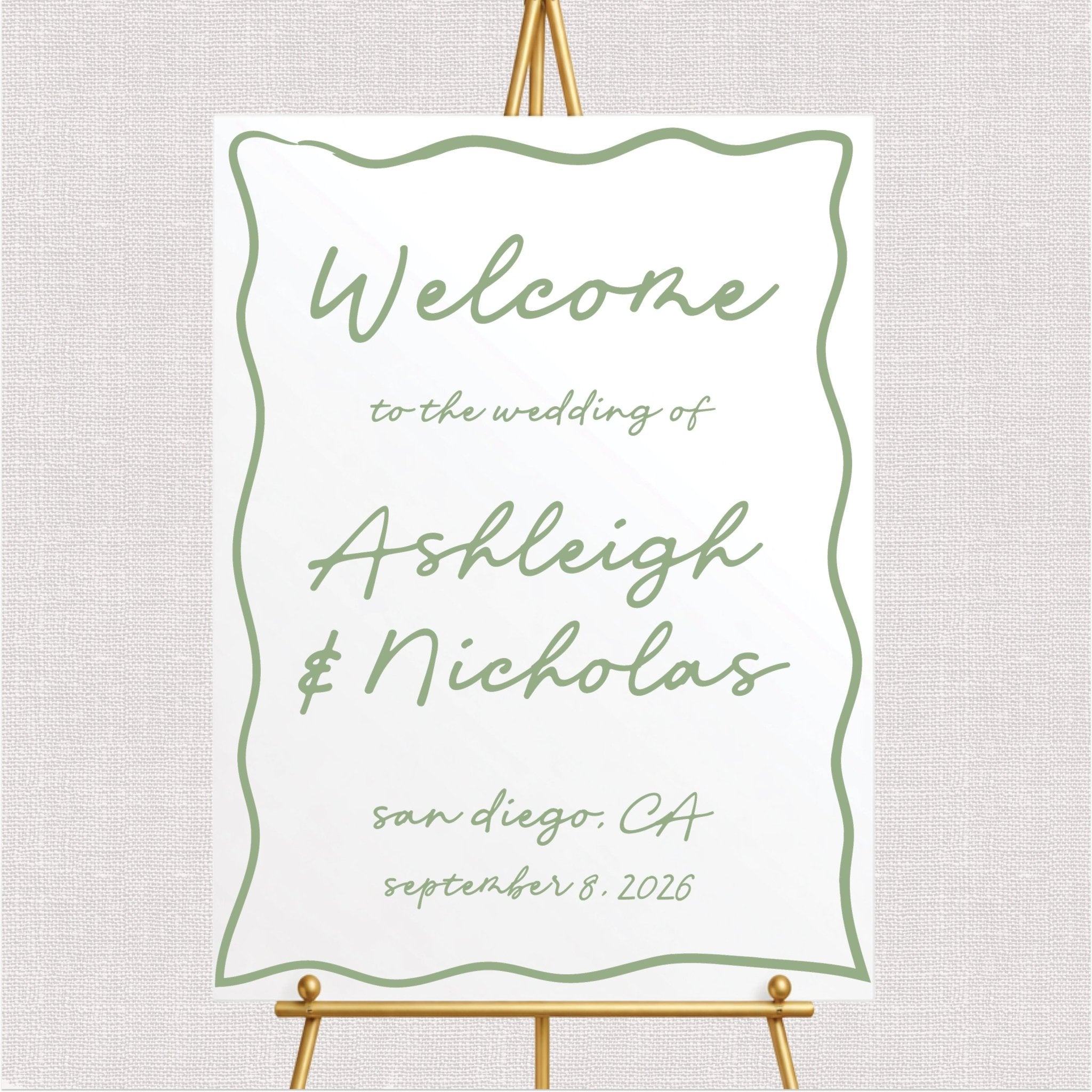 Handwritten Script Wedding Welcome Sign