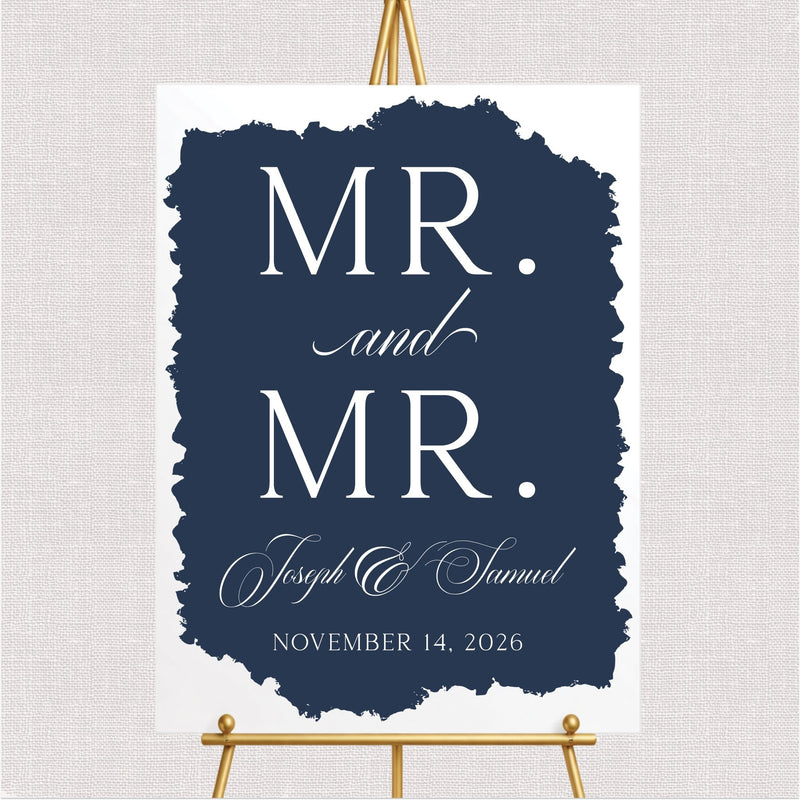 Brush Effect LGBTQ Wedding Welcome Sign