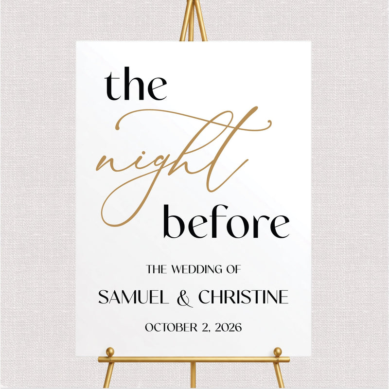 The Night Before Personalized Rehearsal Sign