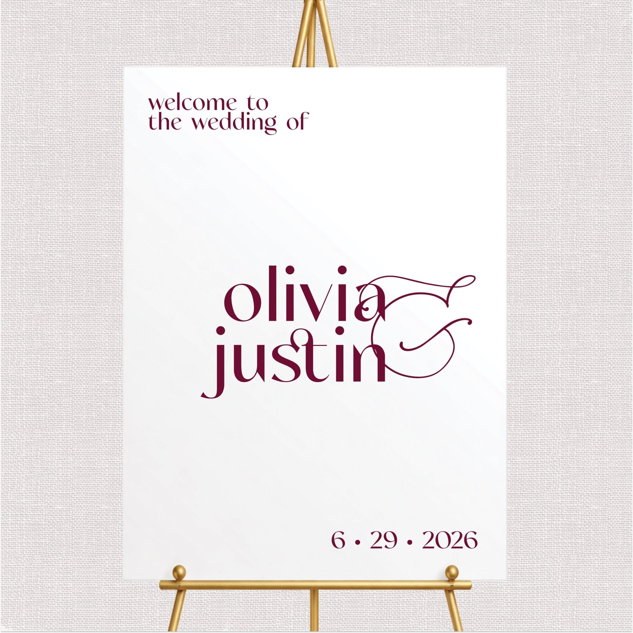 Personalized Wedding Welcome Sign