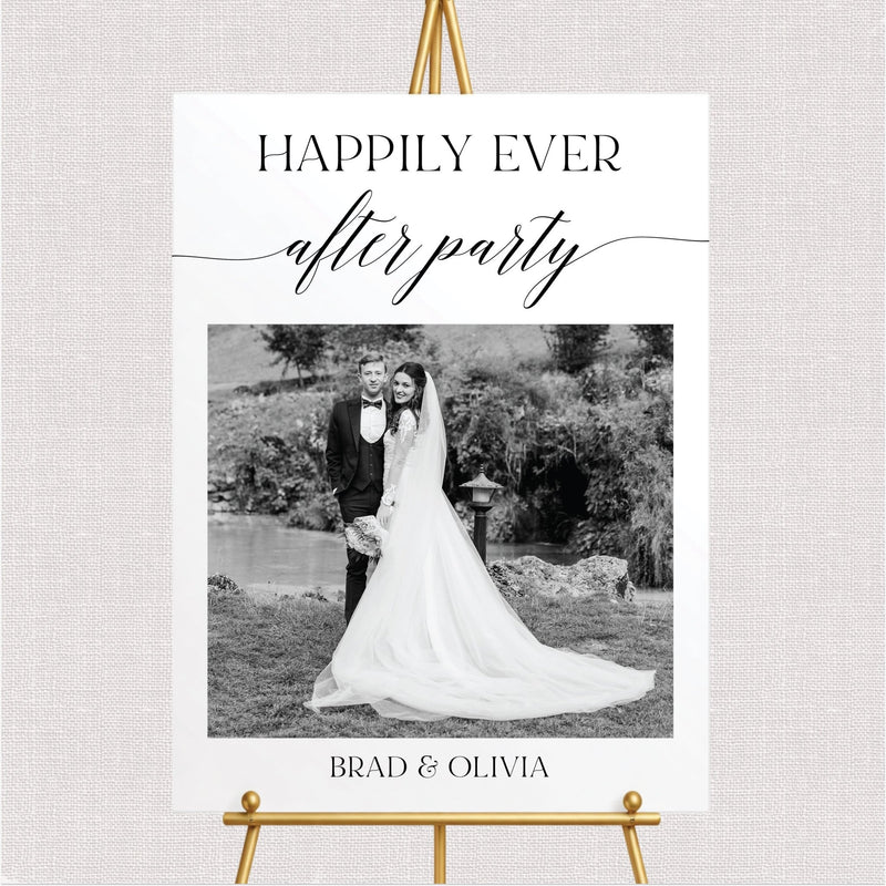 Happily Ever After Party Custom Photo Wedding Sign