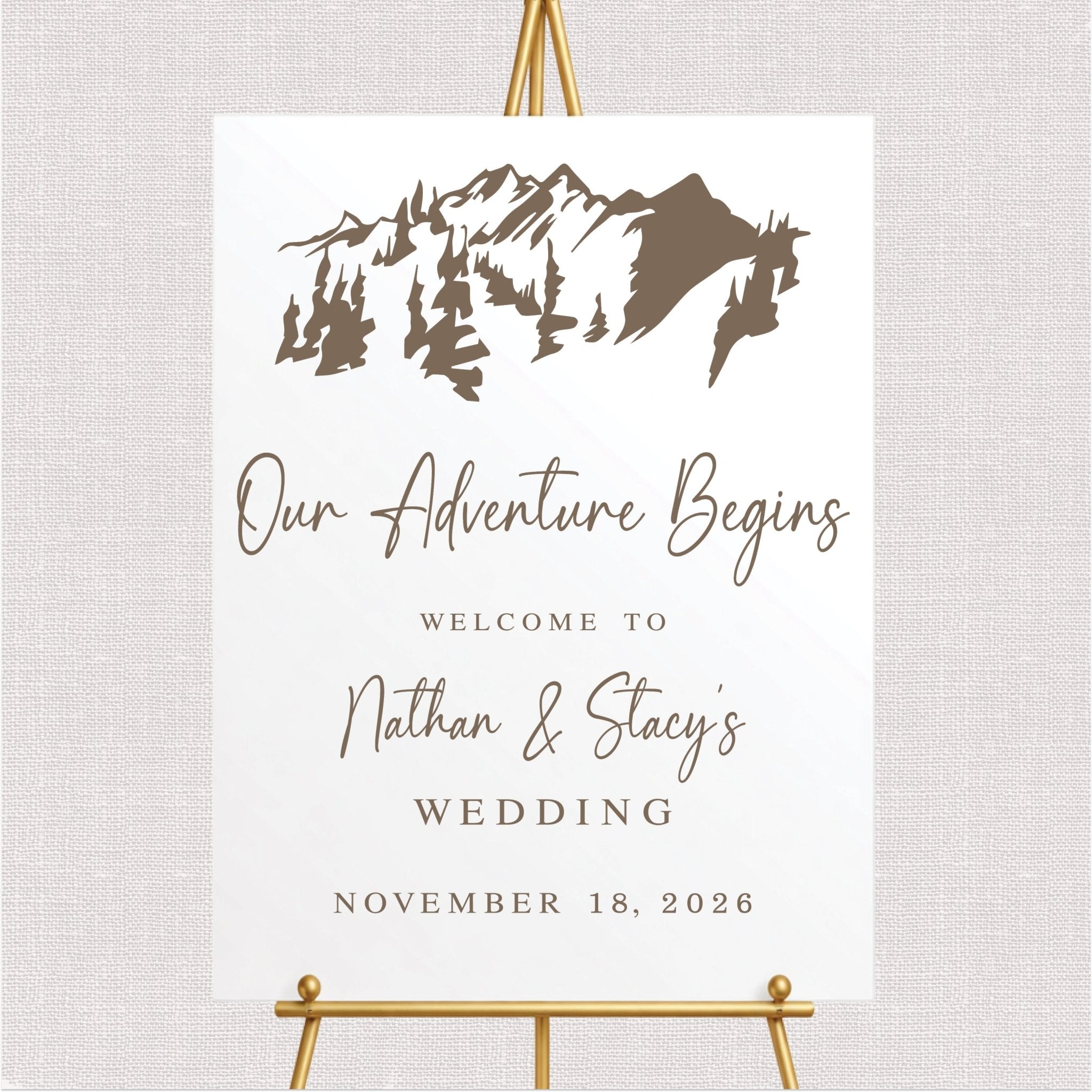 Our Adventure Begins Wedding Welcome Sign
