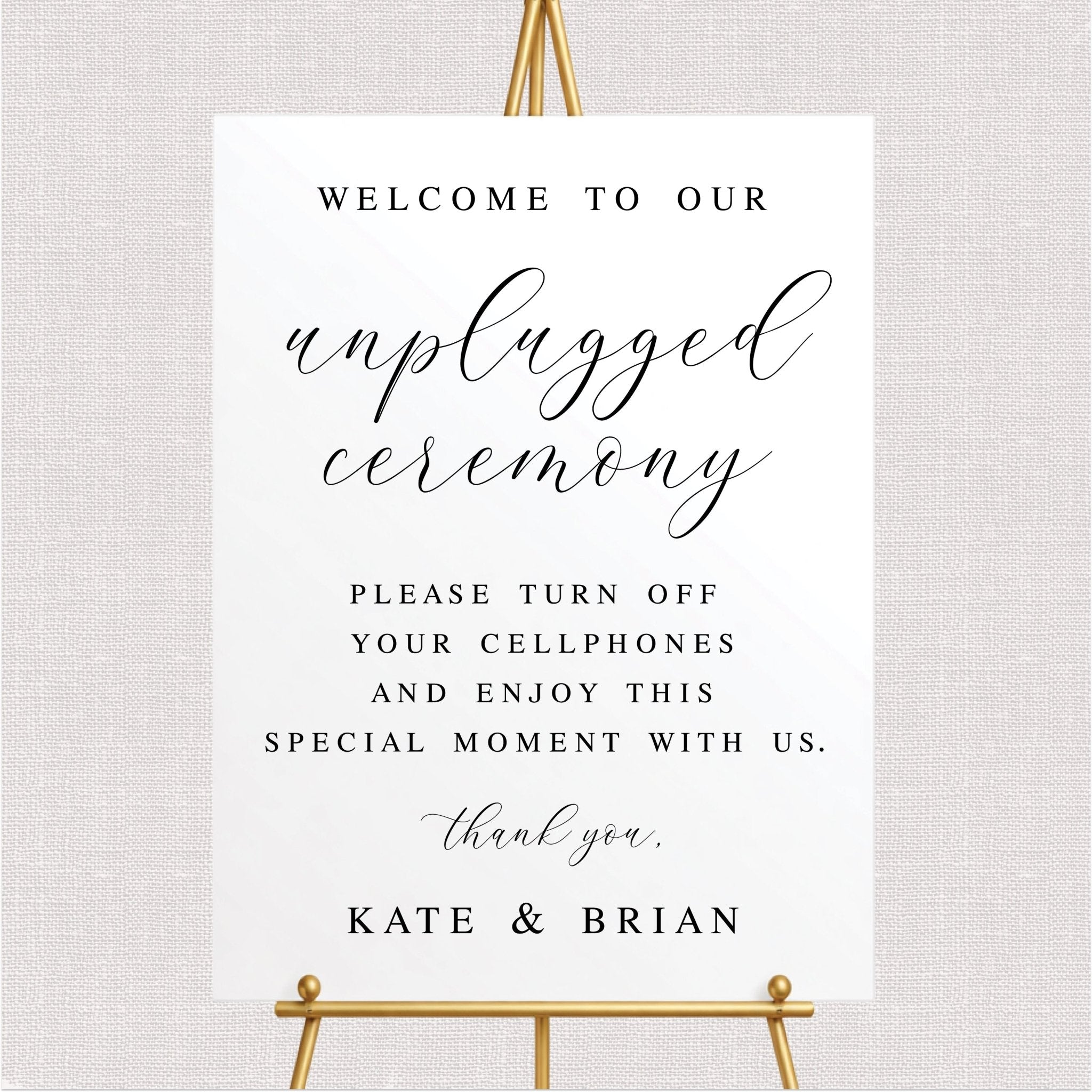 Unplugged Wedding Ceremony Sign