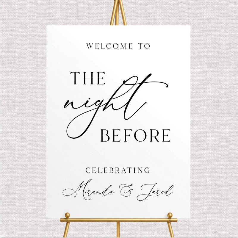 The Night Before Personalized Rehearsal Sign