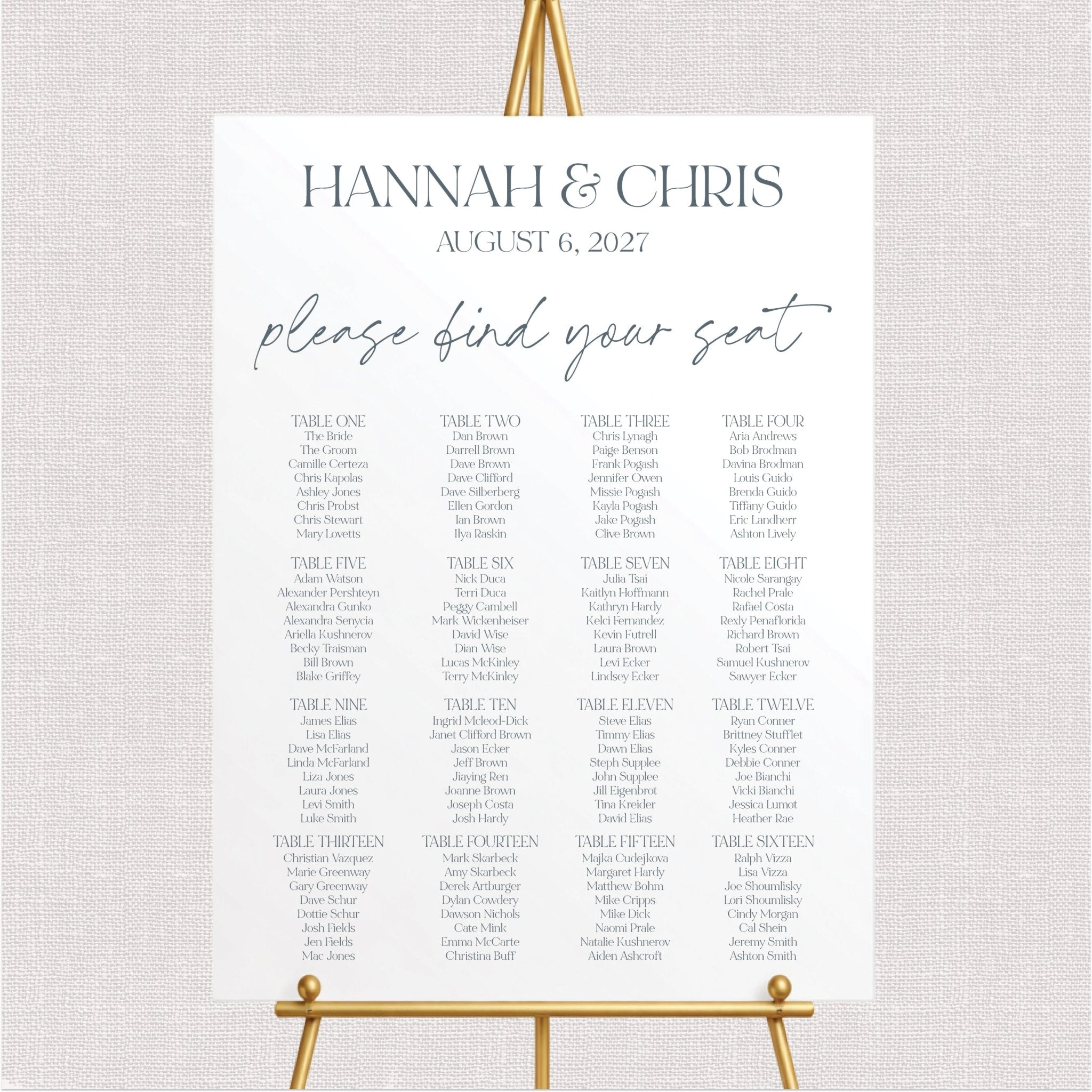 Simple Wedding Seating Chart Sign