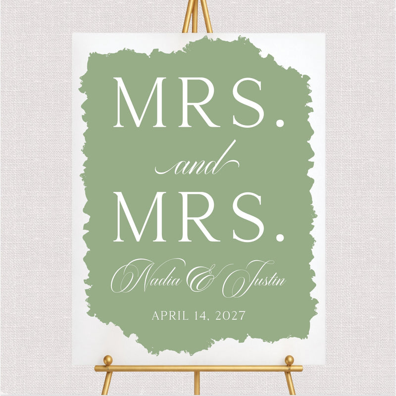 Brush Effect LGBTQ Wedding Welcome Sign