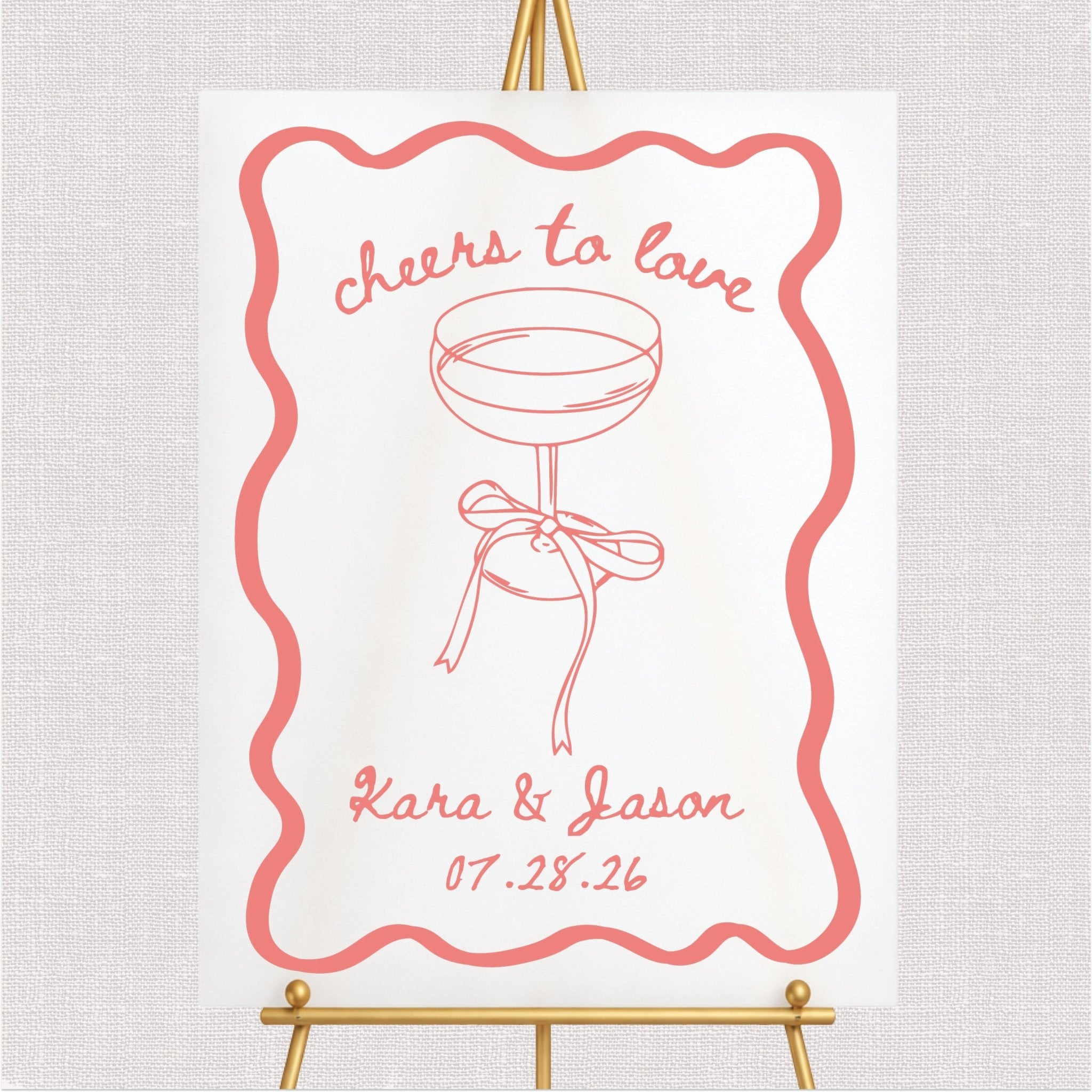 Cheers to Love Wedding Welcome Sign