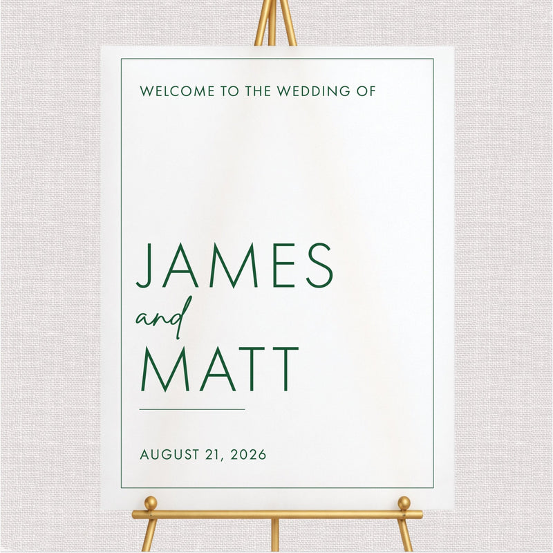 Modern Block LGBTQ Wedding Welcome Sign
