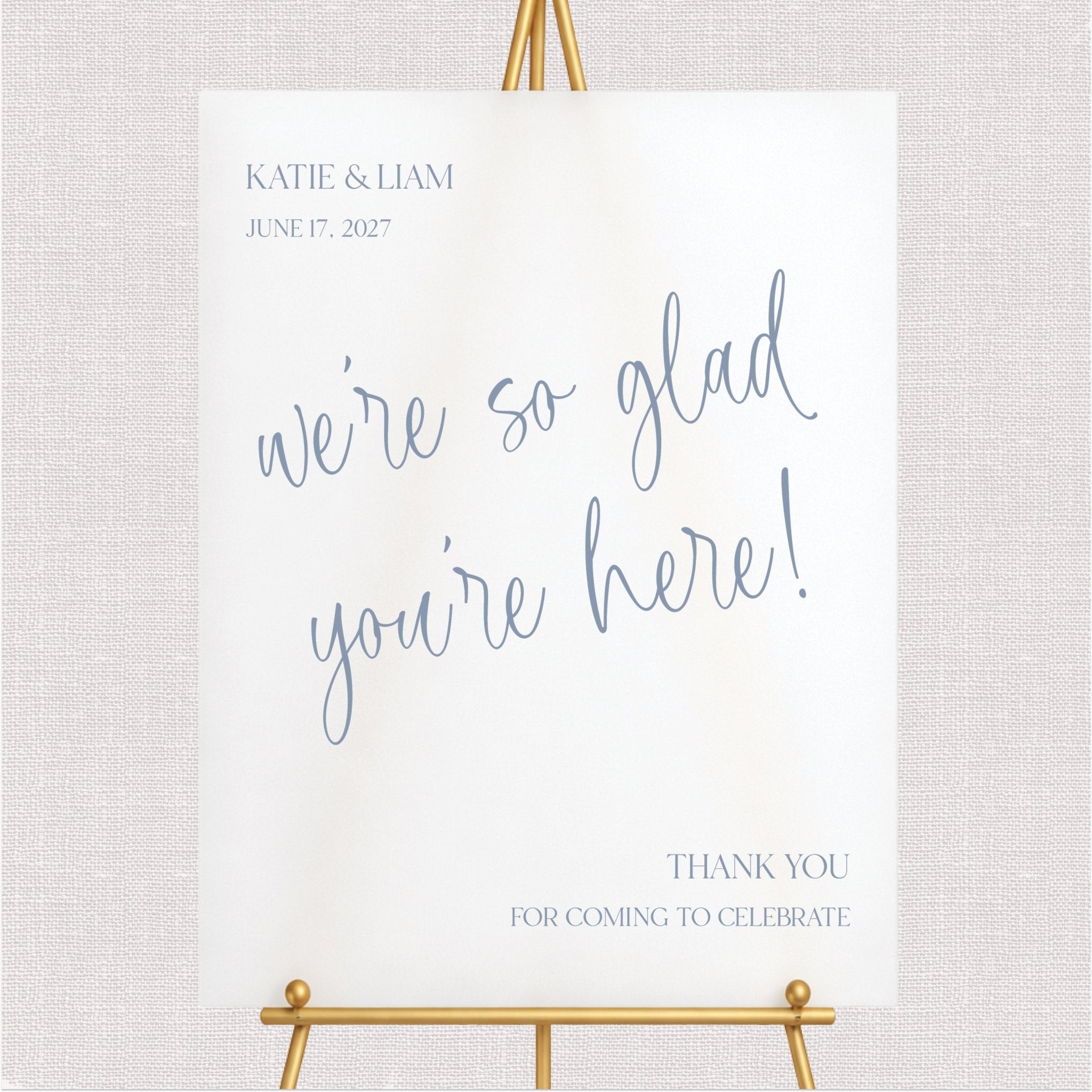 We're So Glad You're Here Wedding Ceremony Sign