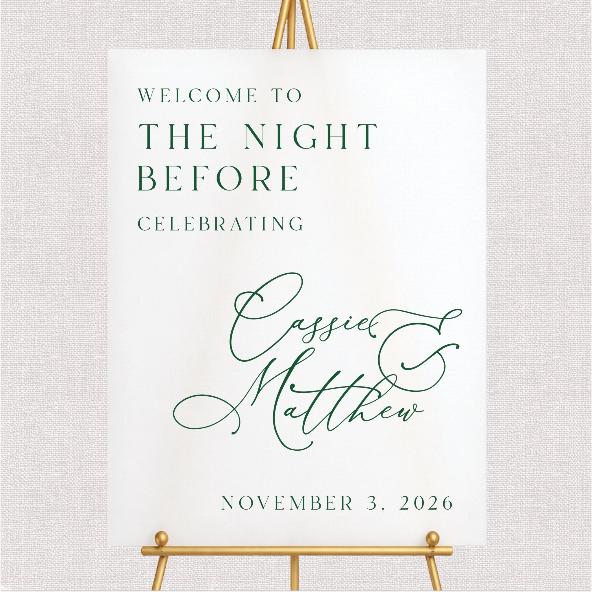 The Night Before Personalized Rehearsal Sign