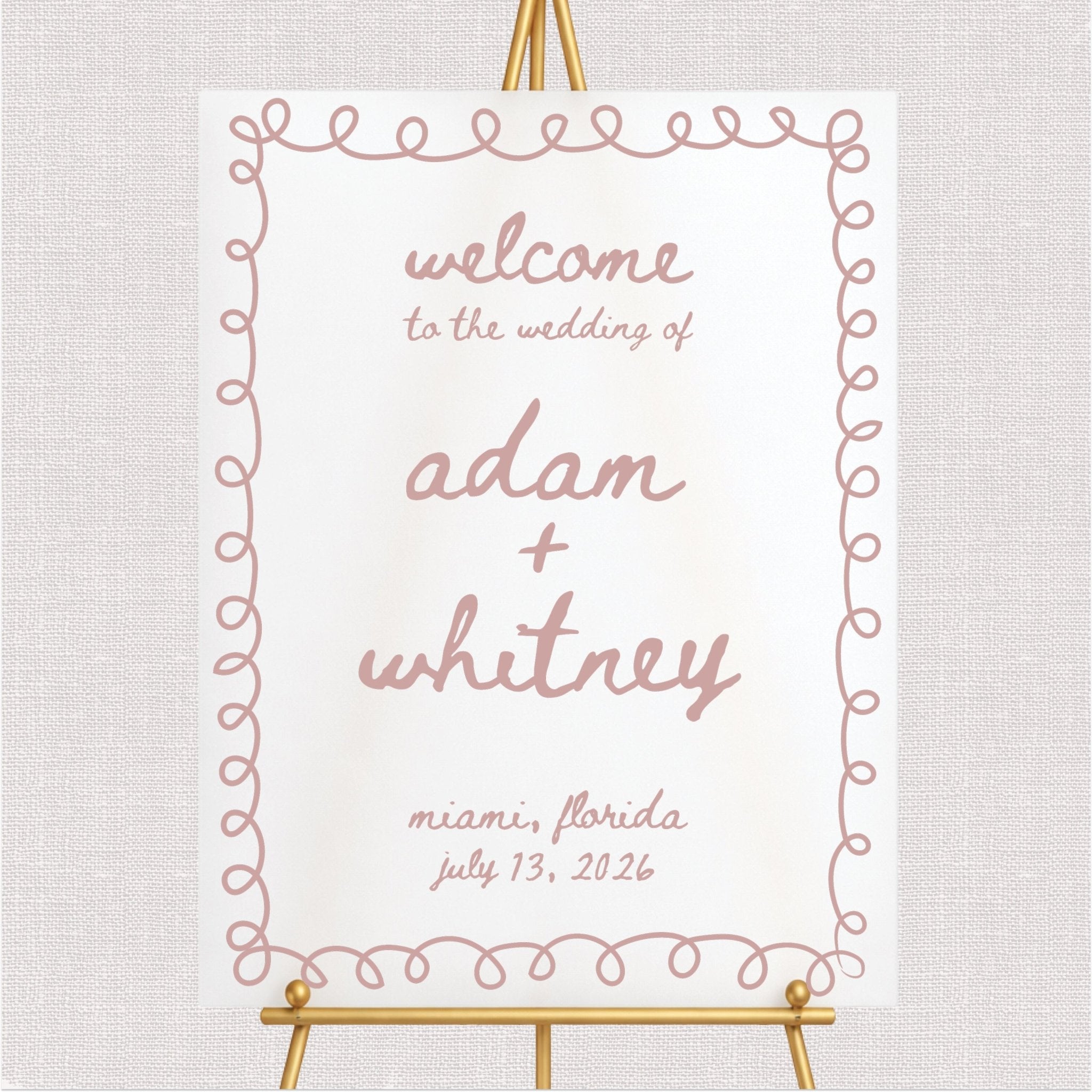 First Names Wedding Welcome Sign