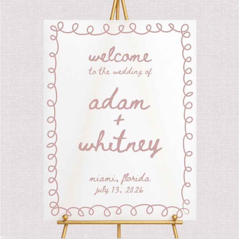 First Names Wedding Welcome Sign