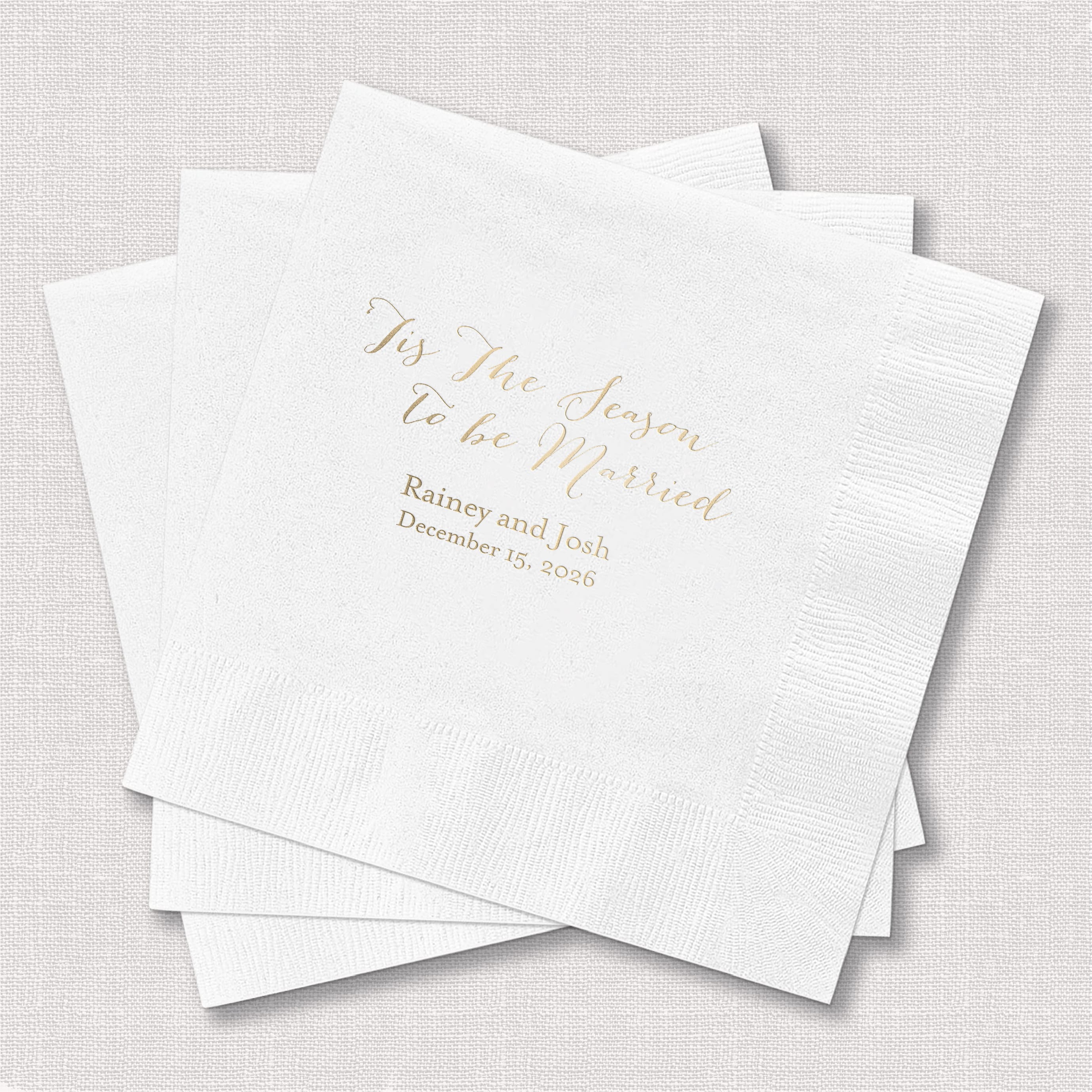 Tis the Season to be Married Wedding Napkins
