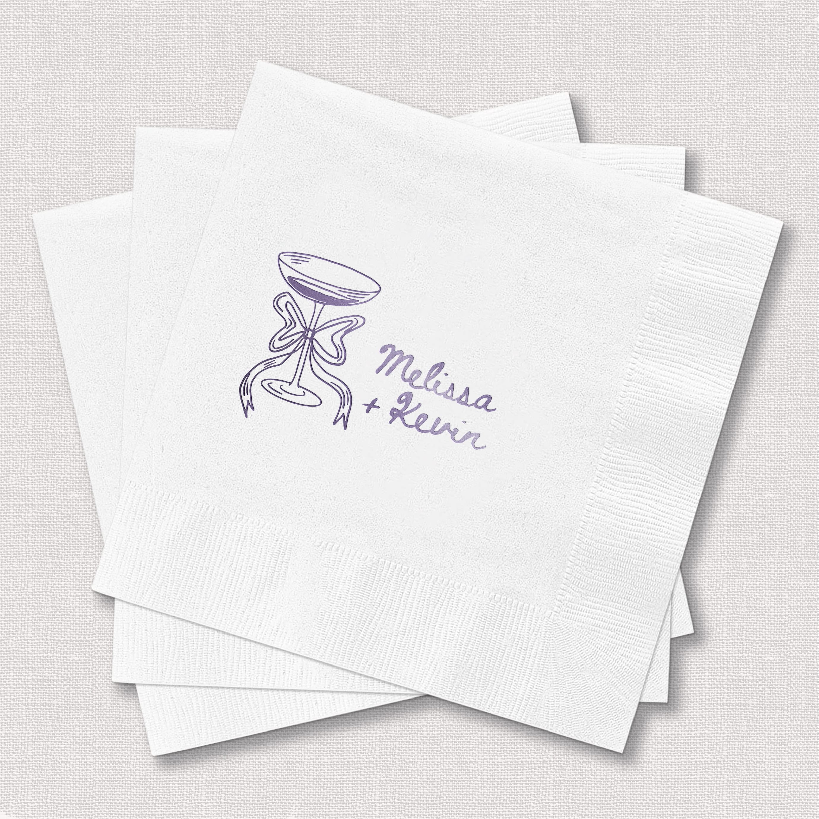 Champagne Doodle Wedding Napkins