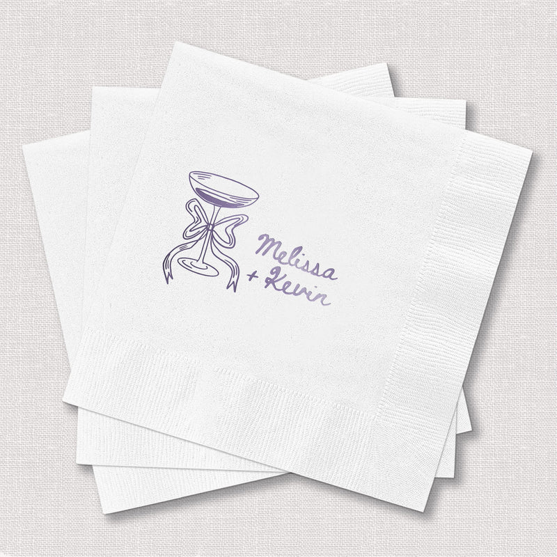 Champagne Doodle Wedding Napkins