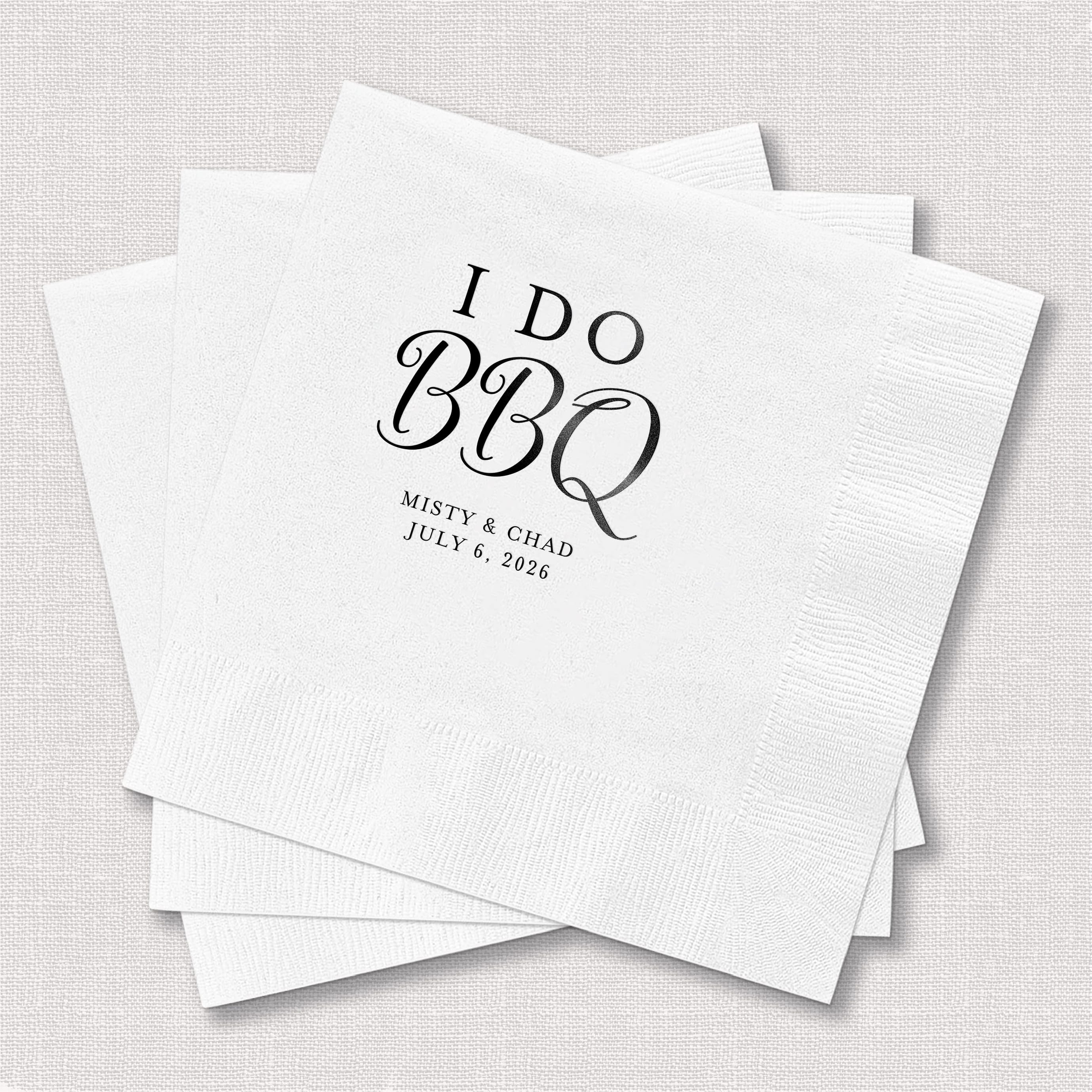 I Do BBQ Personalized Wedding Napkins