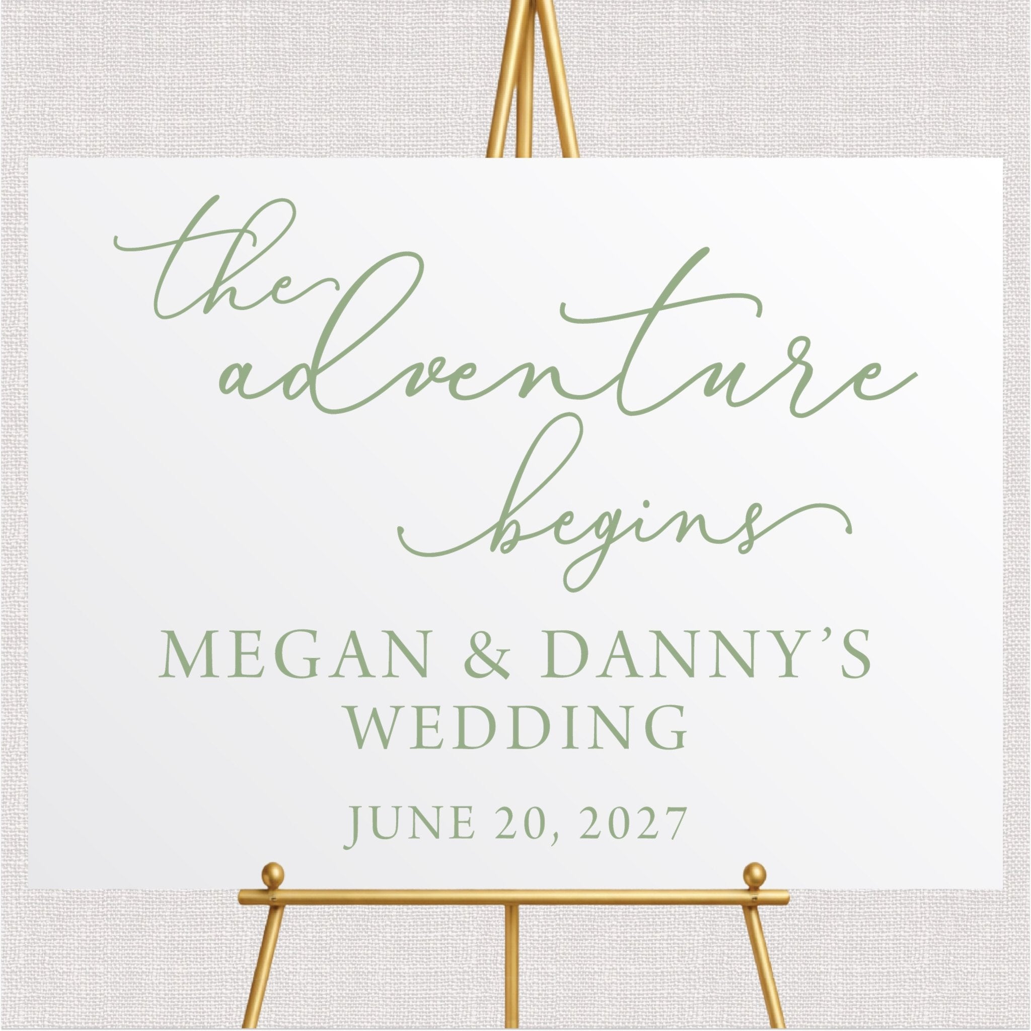 The Adventure Begins Wedding Welcome Sign