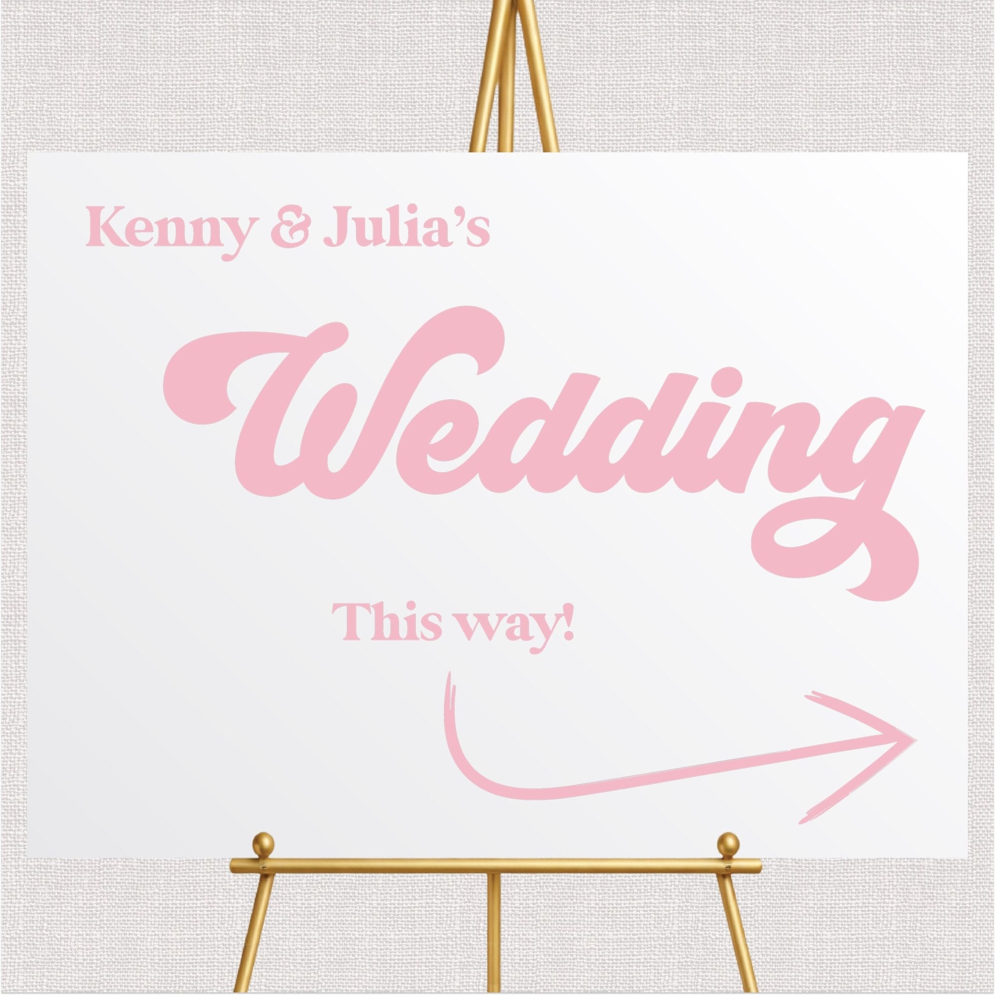 Retro Directional Wedding Ceremony Sign
