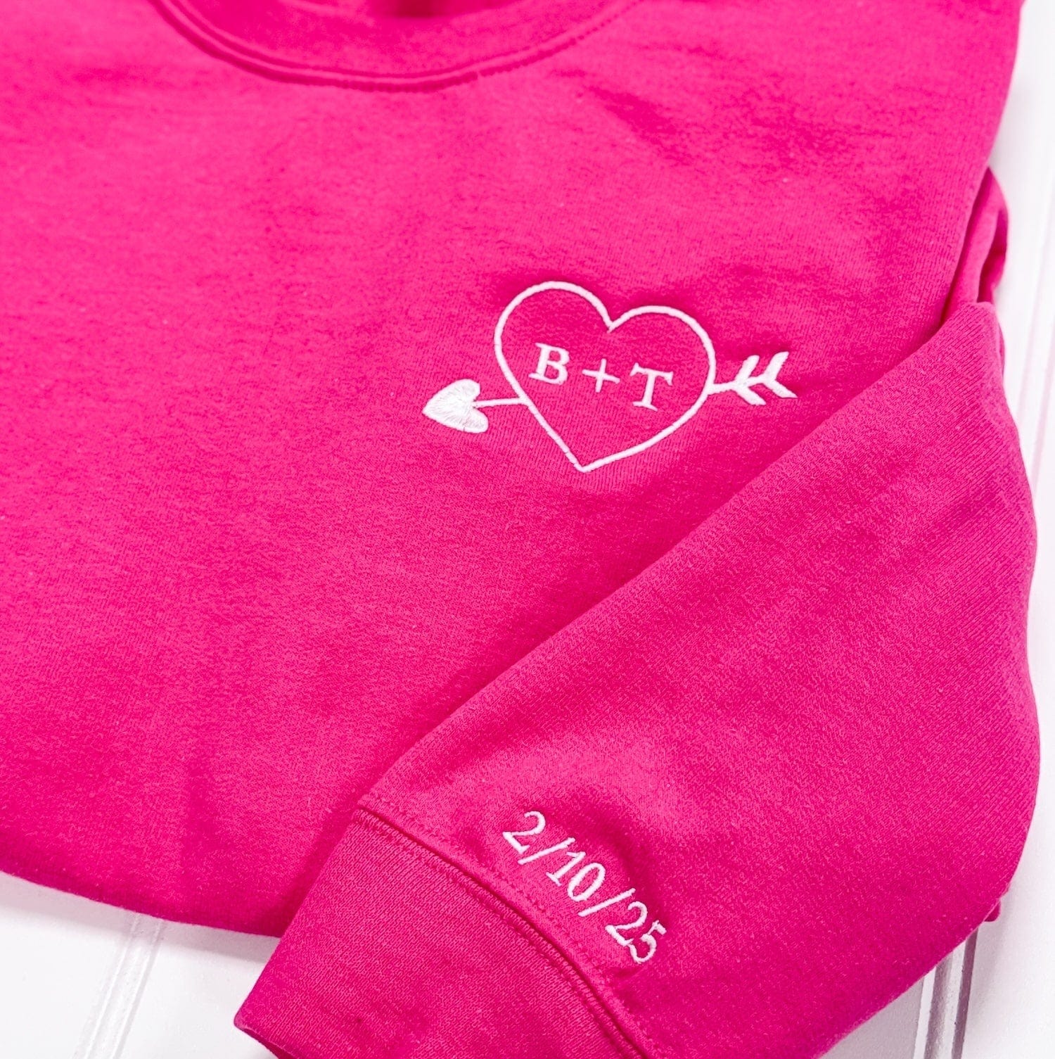 Personalized Initial Heart Valentine Sweatshirt - Sweatshirt - Embroidery