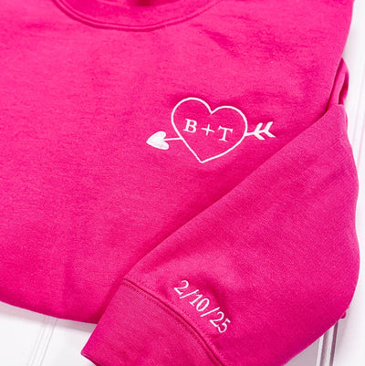 Personalized Initial Heart Valentine Sweatshirt