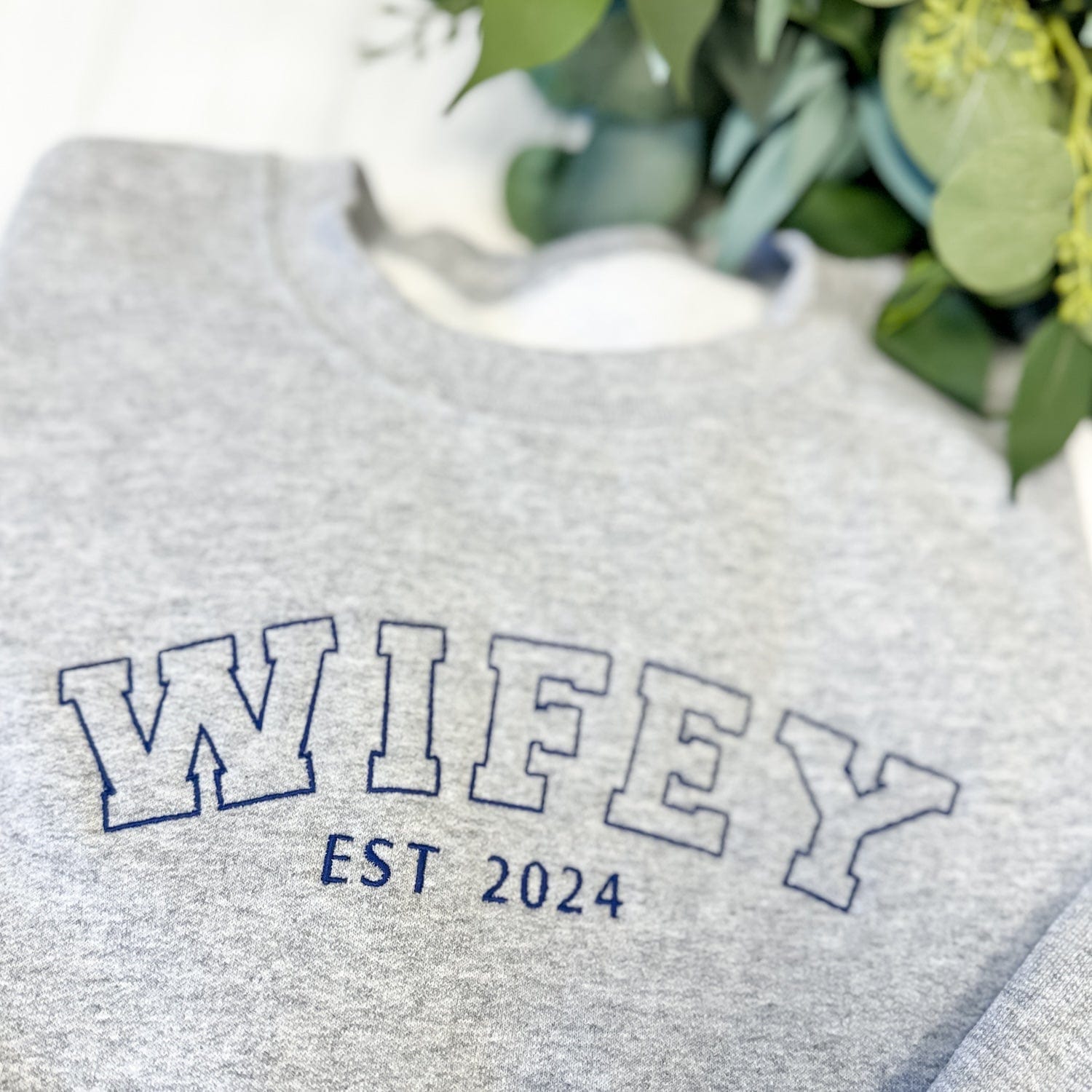 Wifey Embroidered Sweatshirt - Sweatshirt - Embroidery