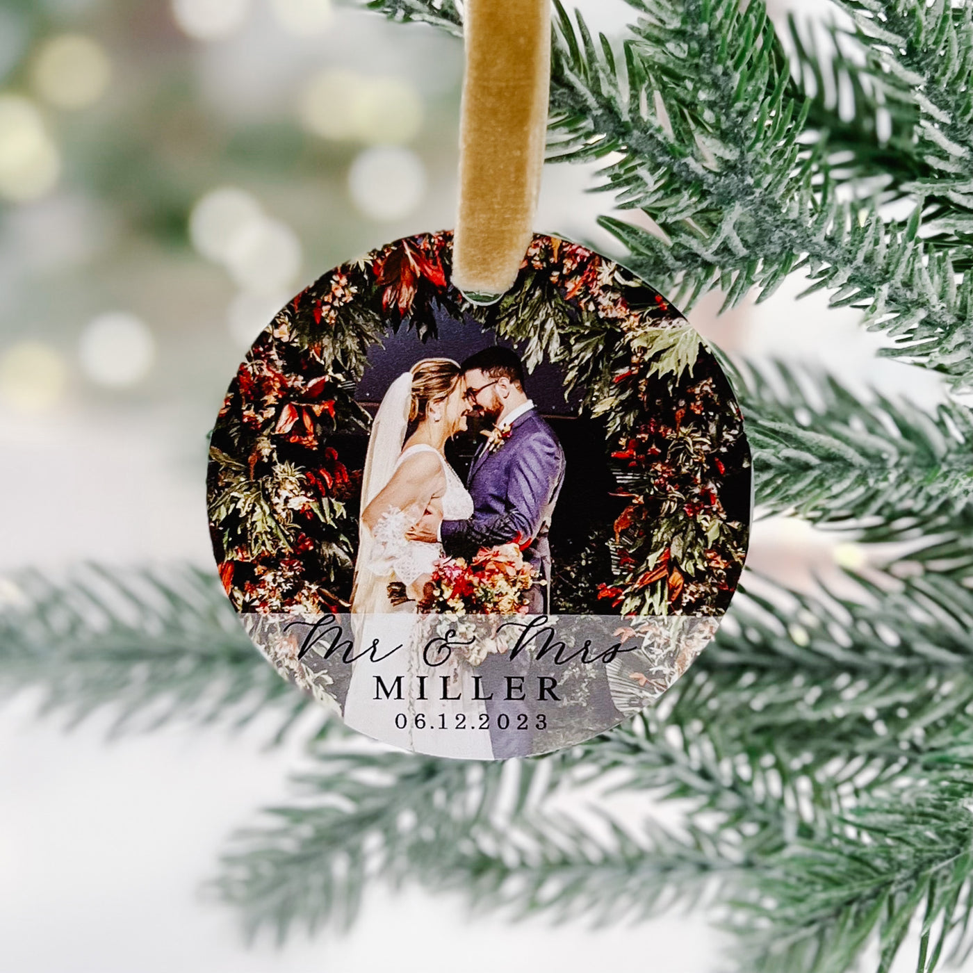 Mr and Mrs Photo Ornament