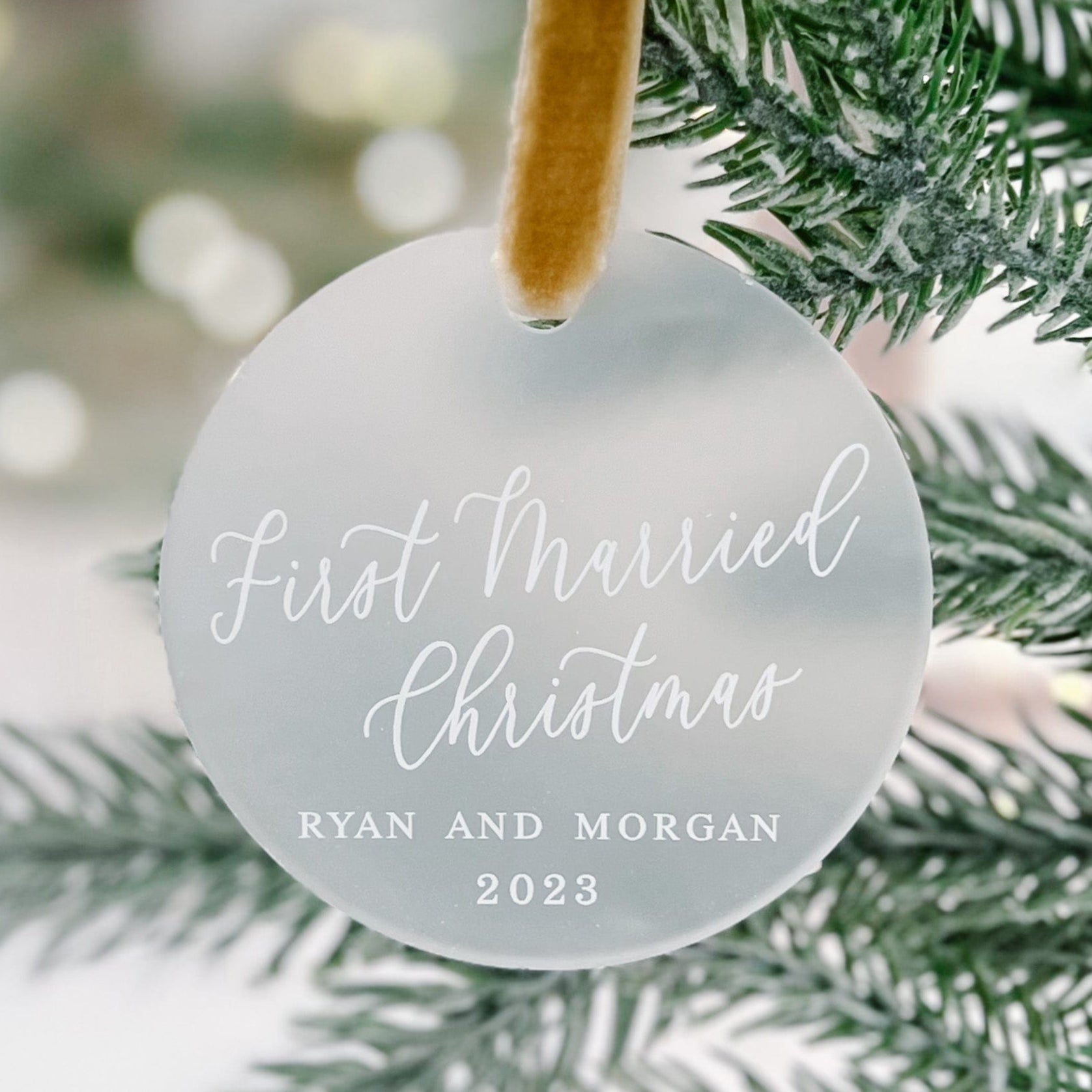 First Married Christmas Ornament - Ornament - Acrylic