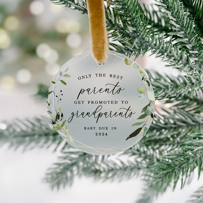 The Best Parents Get Promoted Christmas Ornament - Greenery