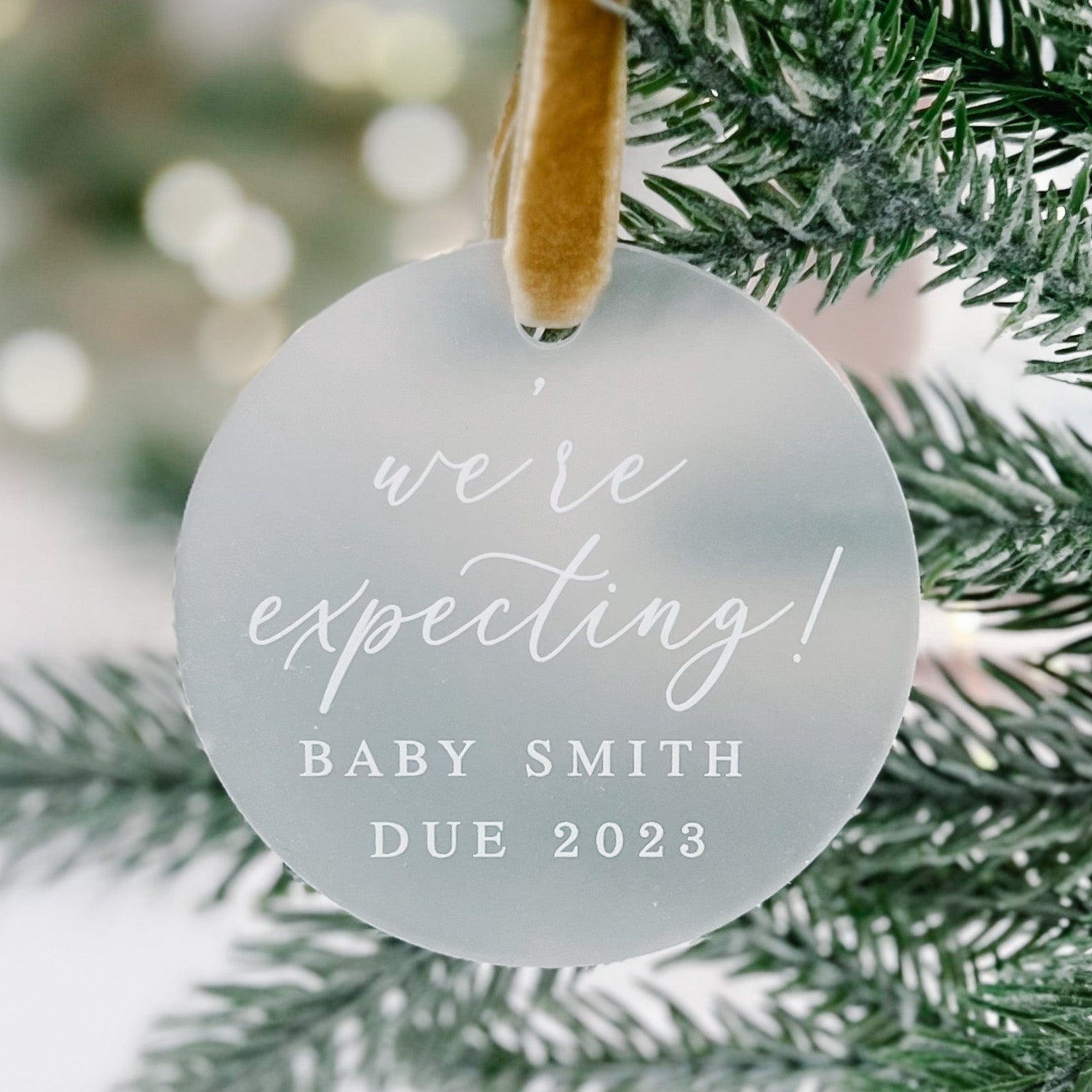 We're Expecting Christmas Ornament - Ornament - Acrylic