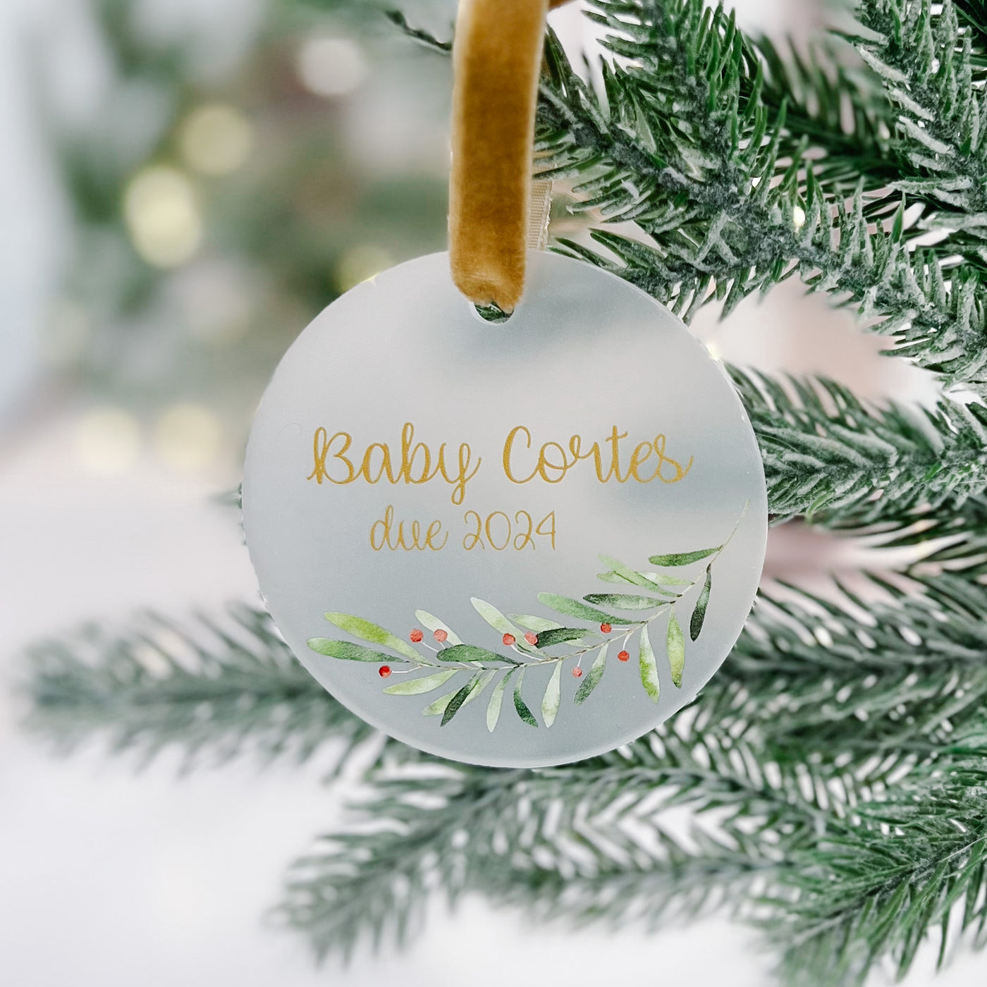 Baby Christmas Ornament - Holly