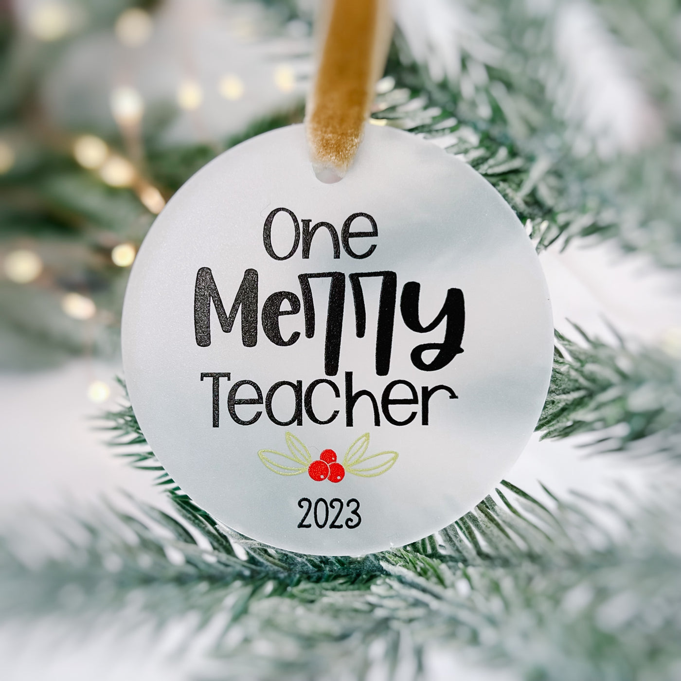 One Merry Teacher Christmas Ornament