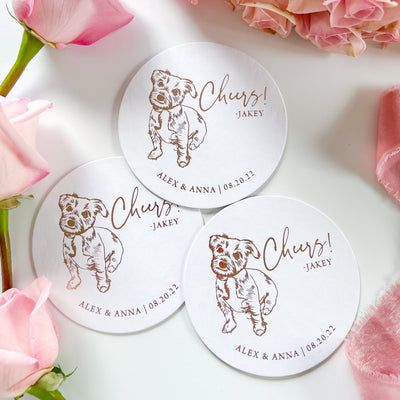 Personalized Pet Coasters with Custom Illustration