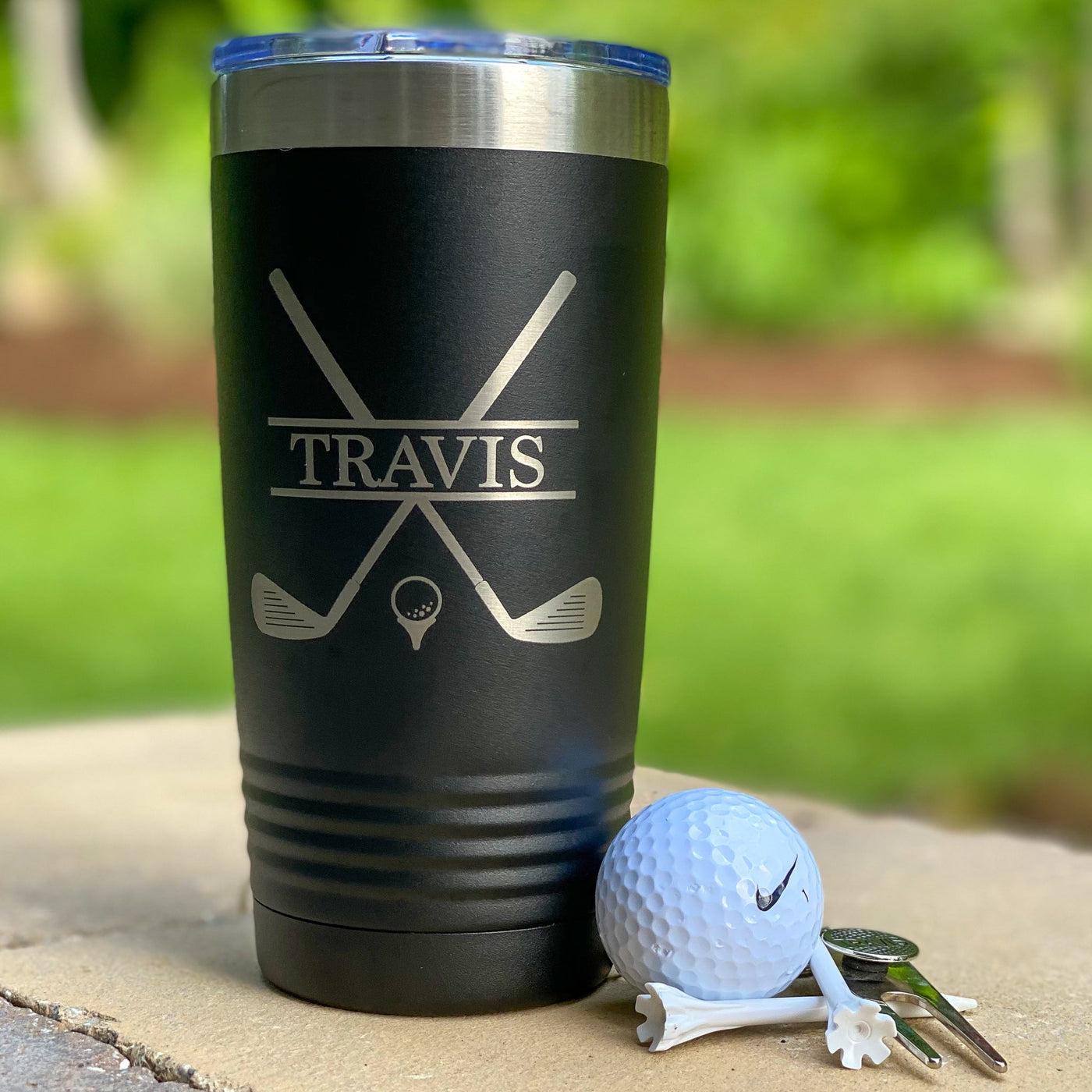 Golfer Monogram Tumbler - Barn Street Designs