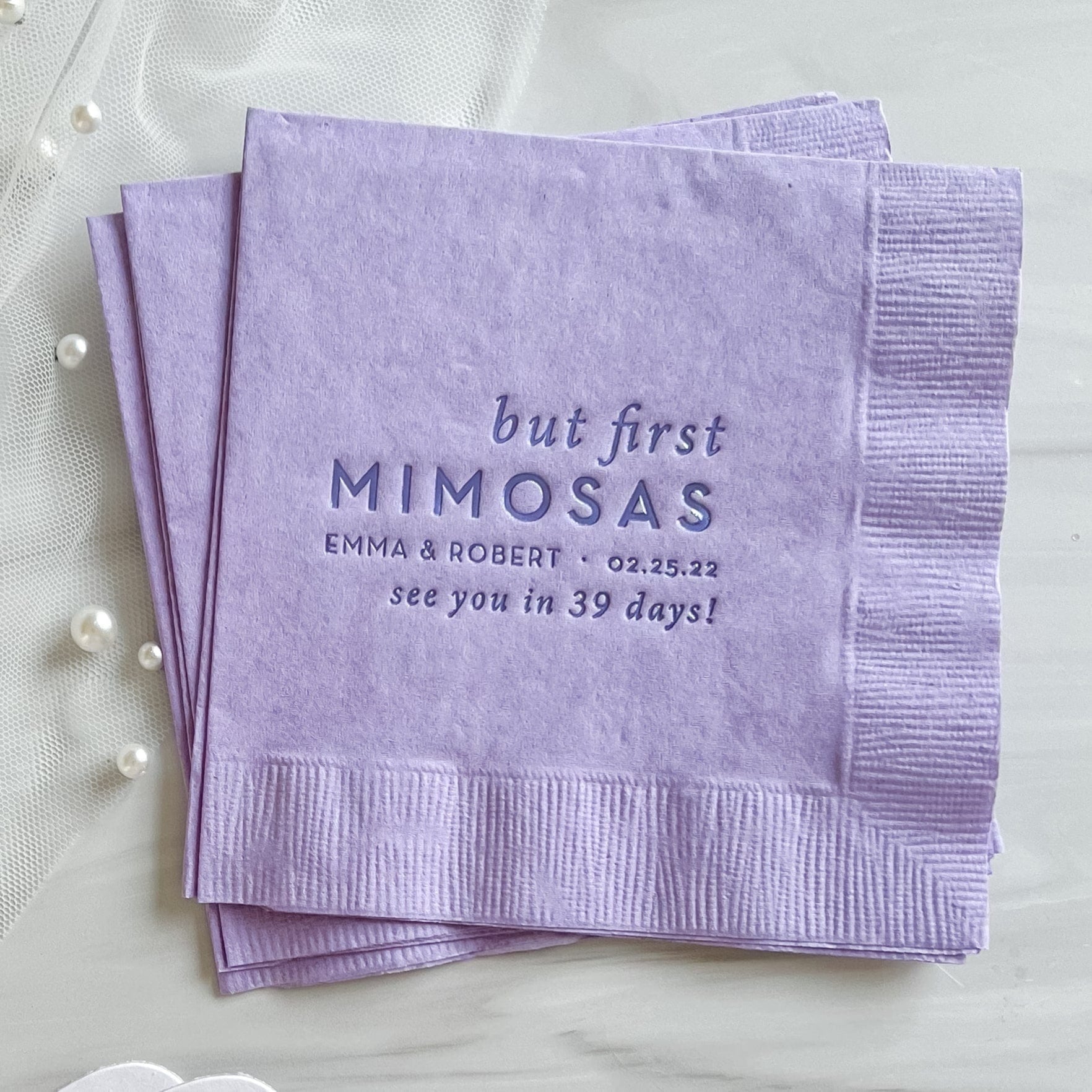 But First Mimosas Cocktail Napkins - Napkins - Foil Stamped