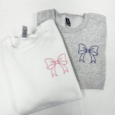 Cute Bow Embroidered Sweatshirt