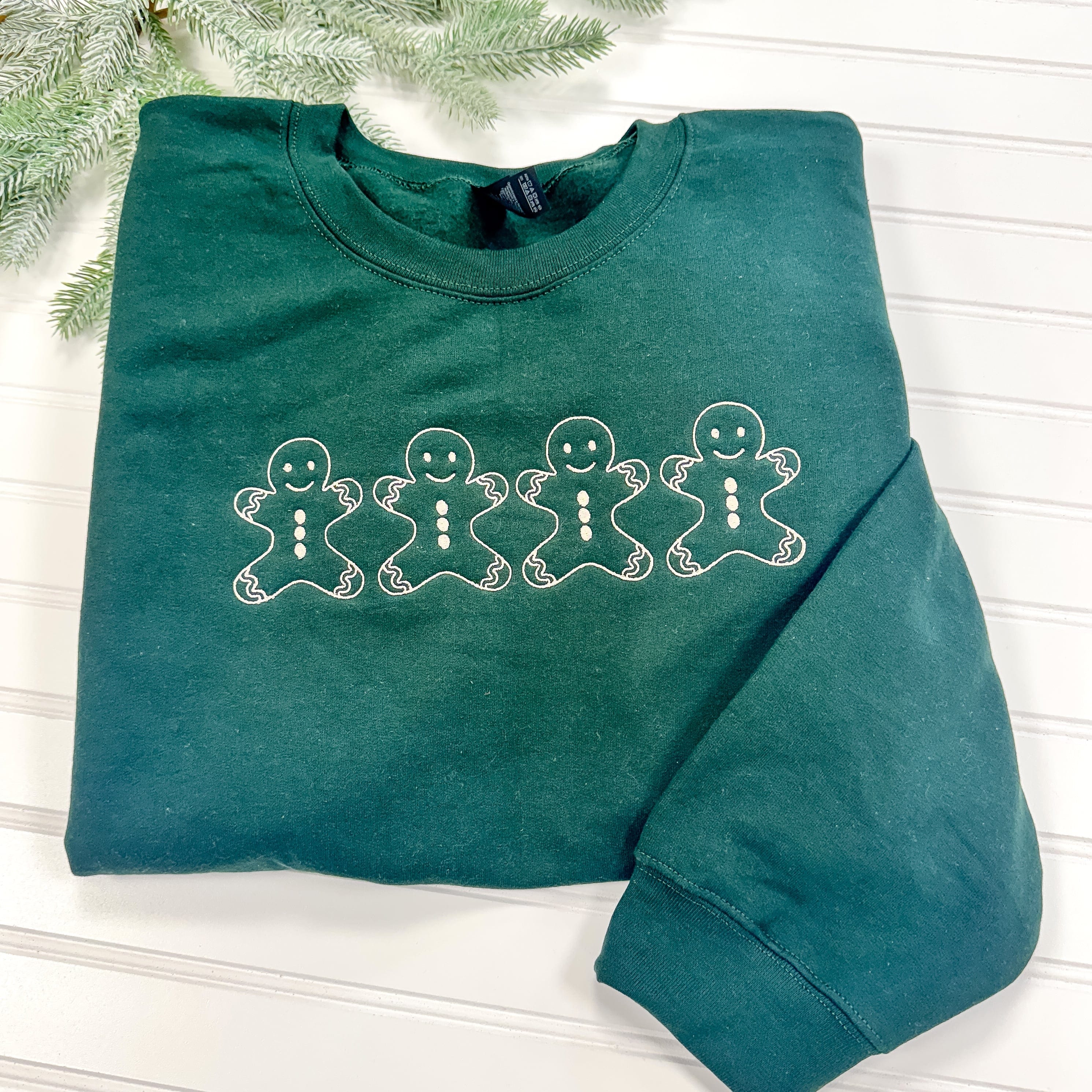 Christmas Gingerbread Men Sweatshirt - Sweatshirt - Embroidery