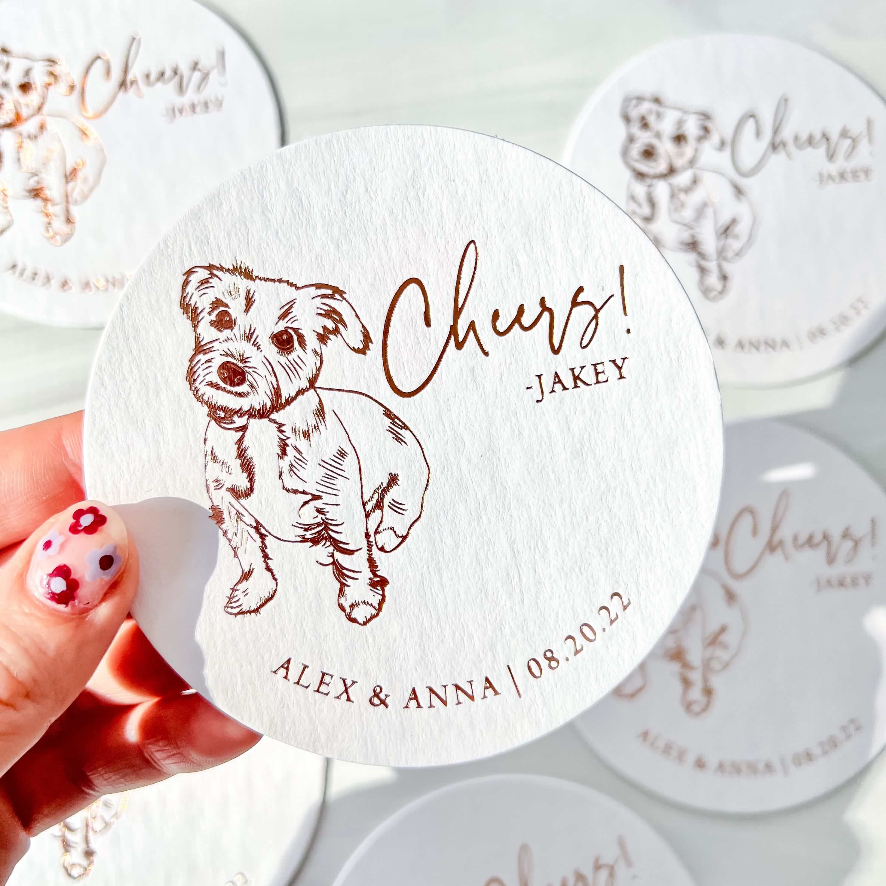 Personalized Pet Coasters with Custom Illustration