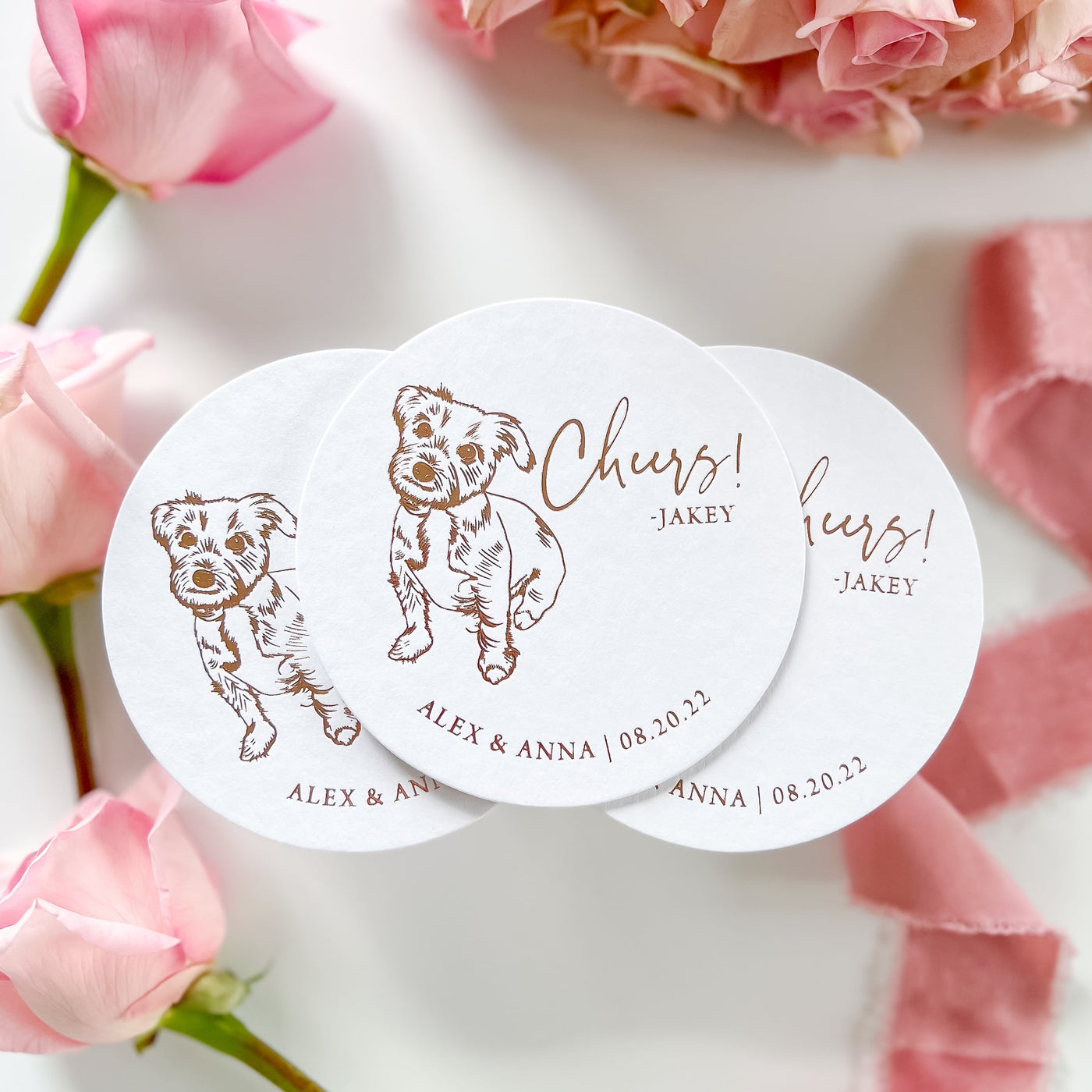 Personalized Pet Coasters with Custom Illustration