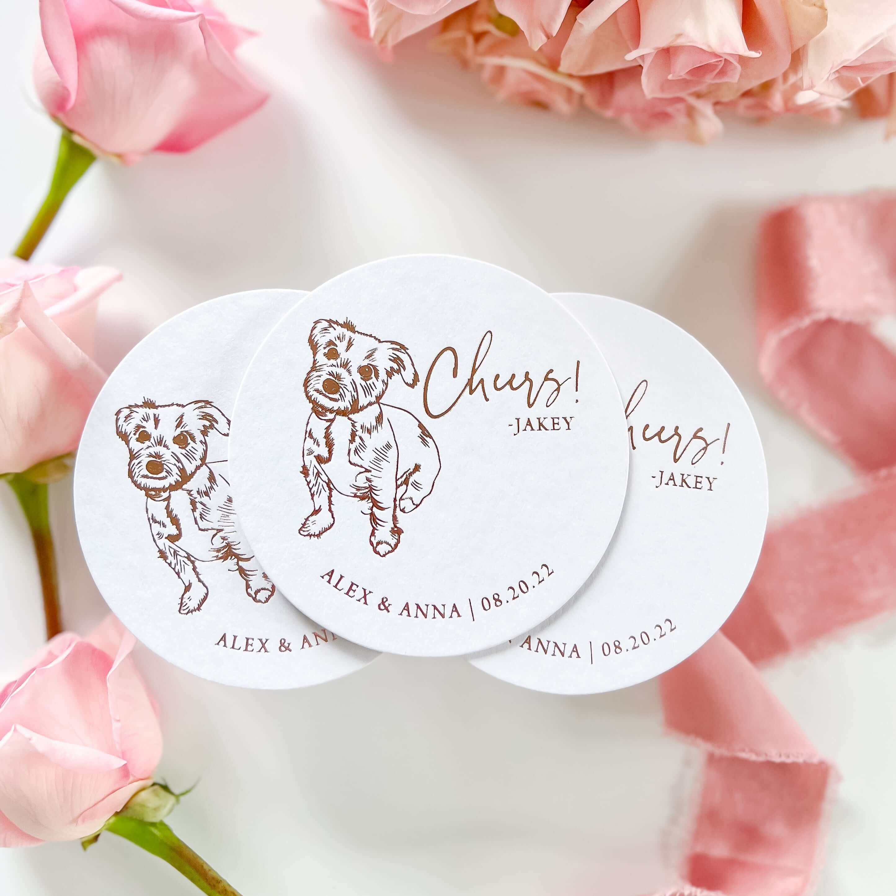 Personalized Pet Coasters with Custom Illustration